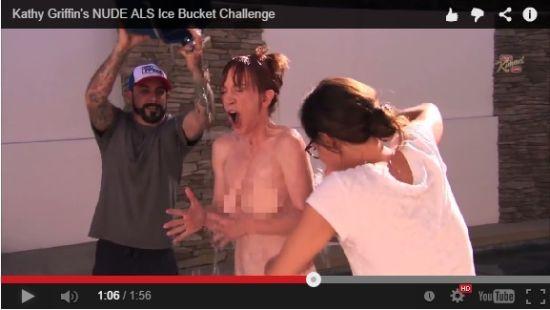 美国女星格里芬全裸接受冰桶挑战获赞