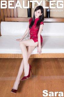 红色旗袍高跟长腿美女Sara甚是美貌