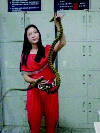 女子欲带2米长宠物蛇坐火车 过安检惊呆众人(图)