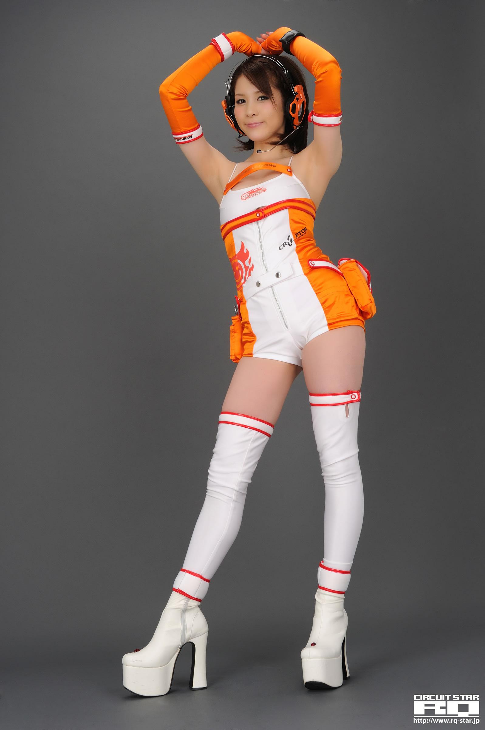 [RQ-STAR写真]NO.00308 立花サキ（立花早纪，Saki Tachibana）橙色赛车女郎制服加白色长筒靴袜性感私房写真集,