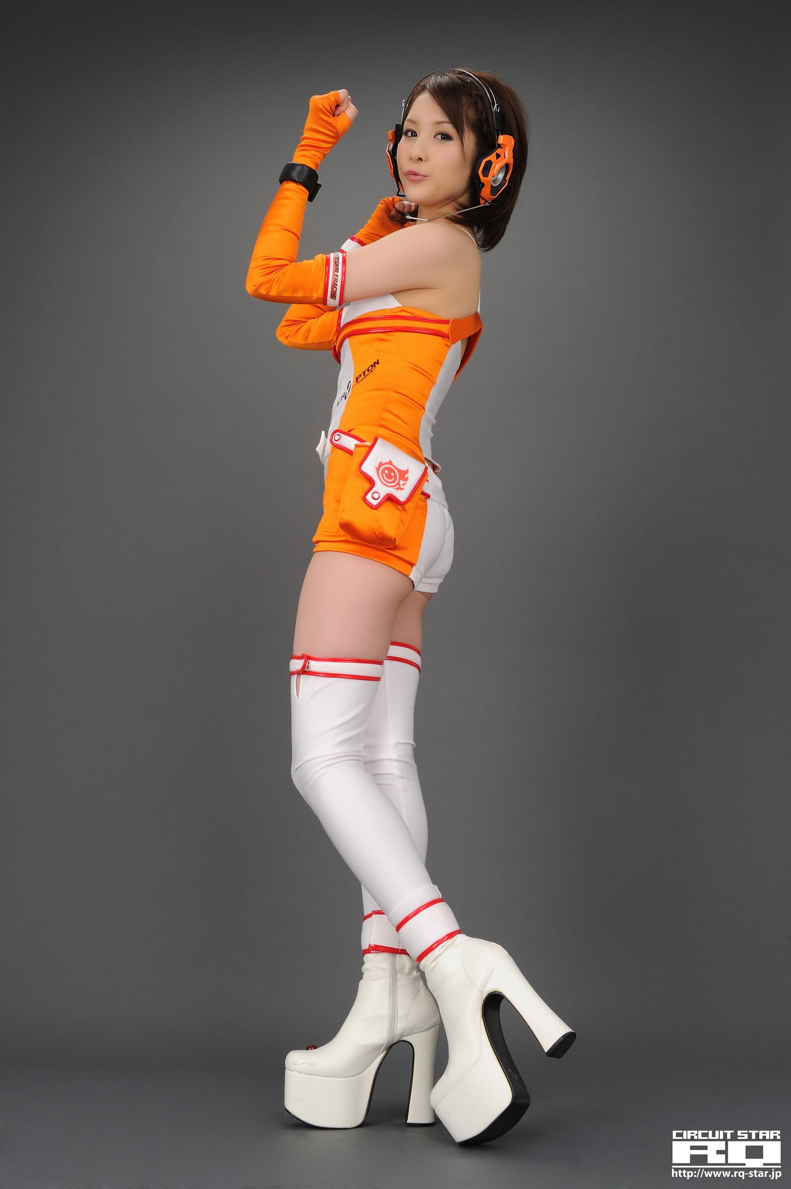 [RQ-STAR写真]NO.00308 立花サキ（立花早纪，Saki Tachibana）橙色赛车女郎制服加白色长筒靴袜性感私房写真集,