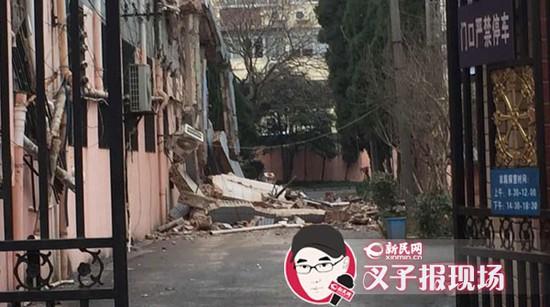 上海普陀区一栋三层老旧房屋坍塌 暂无伤亡(图)