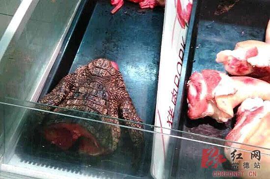 湖南一超市现场卖鳄鱼引来市民围观(图)