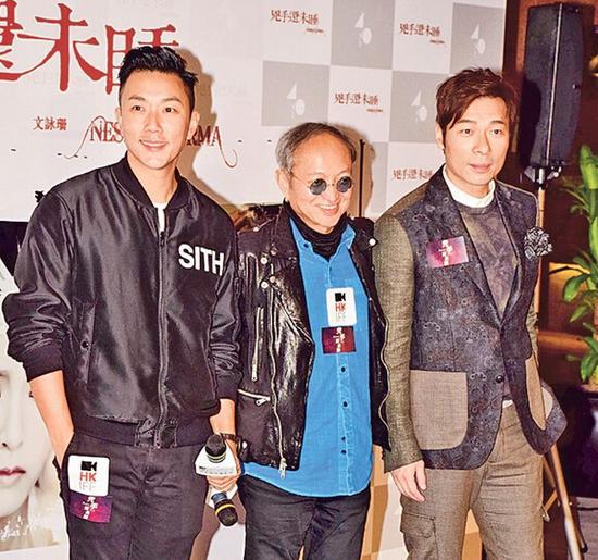 刘浩龙（左起）、黄柏高及许志安卖力为《凶手还未睡》宣传