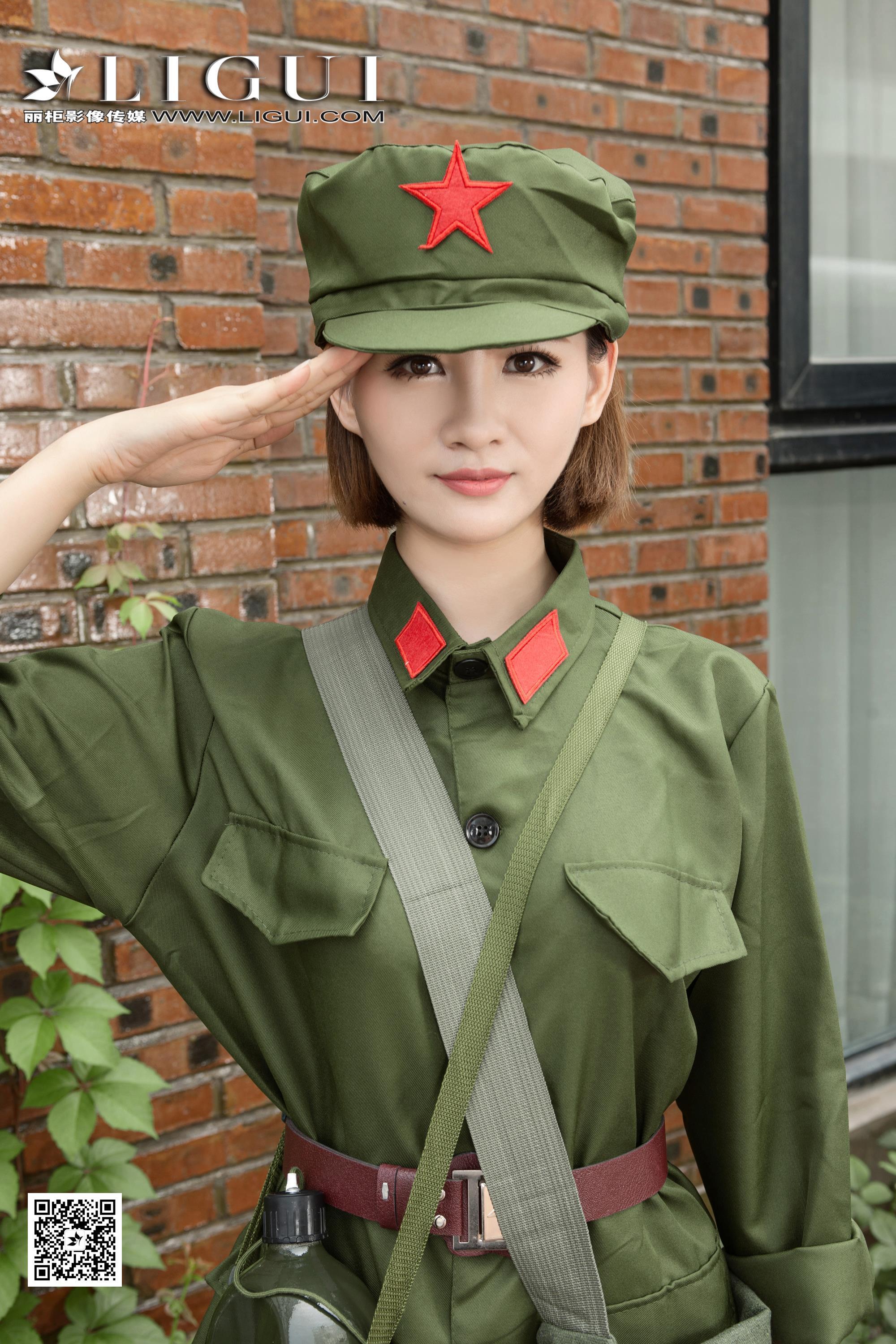 [Ligui丽柜会所]2017-08-01 Model AMY 八一特辑 绿色军装致敬红色娘子军,