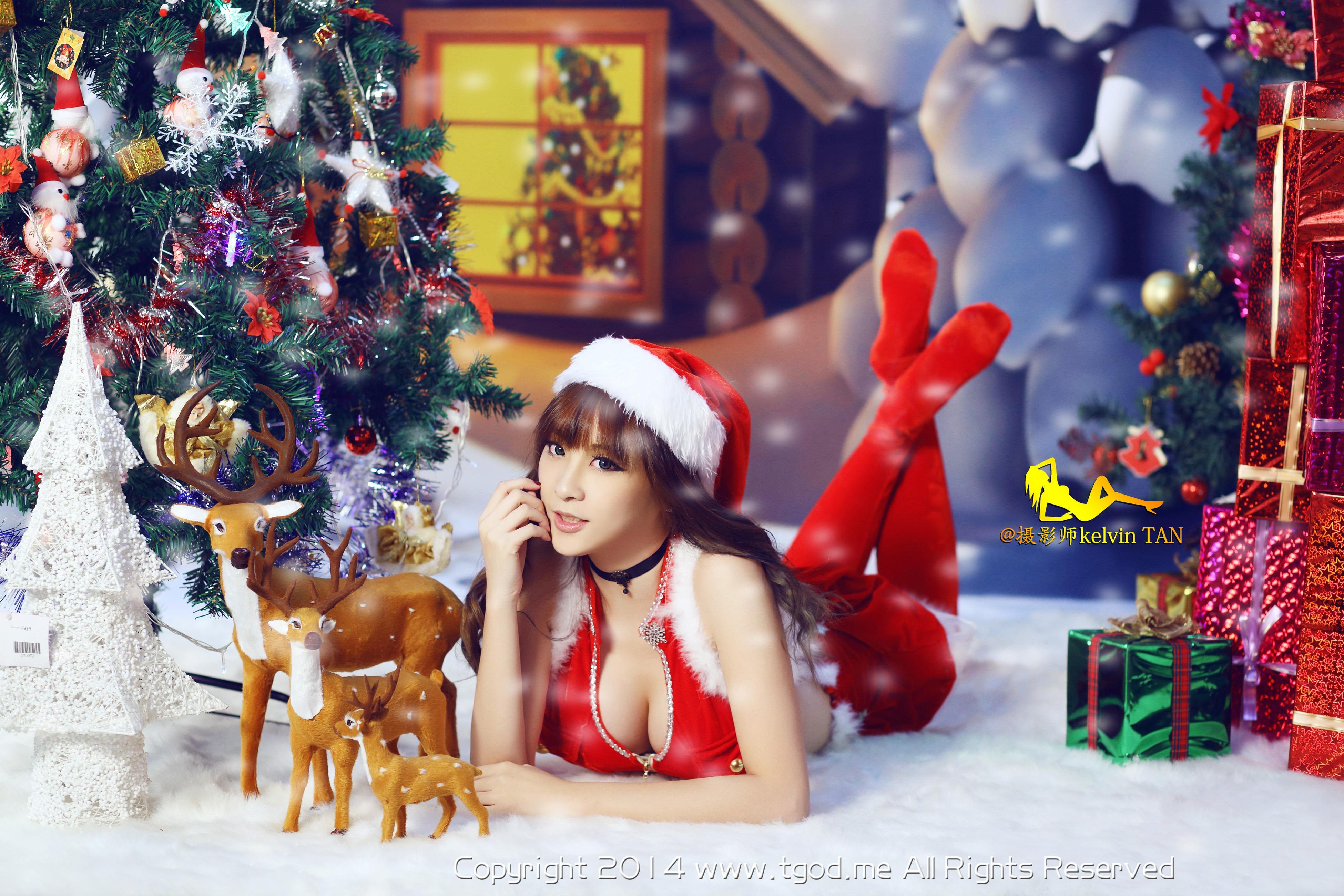 [TGOD推女神]2014-12-24 王子妃FayPrince 红色性感情趣圣诞女郎制服内衣私房写真集,