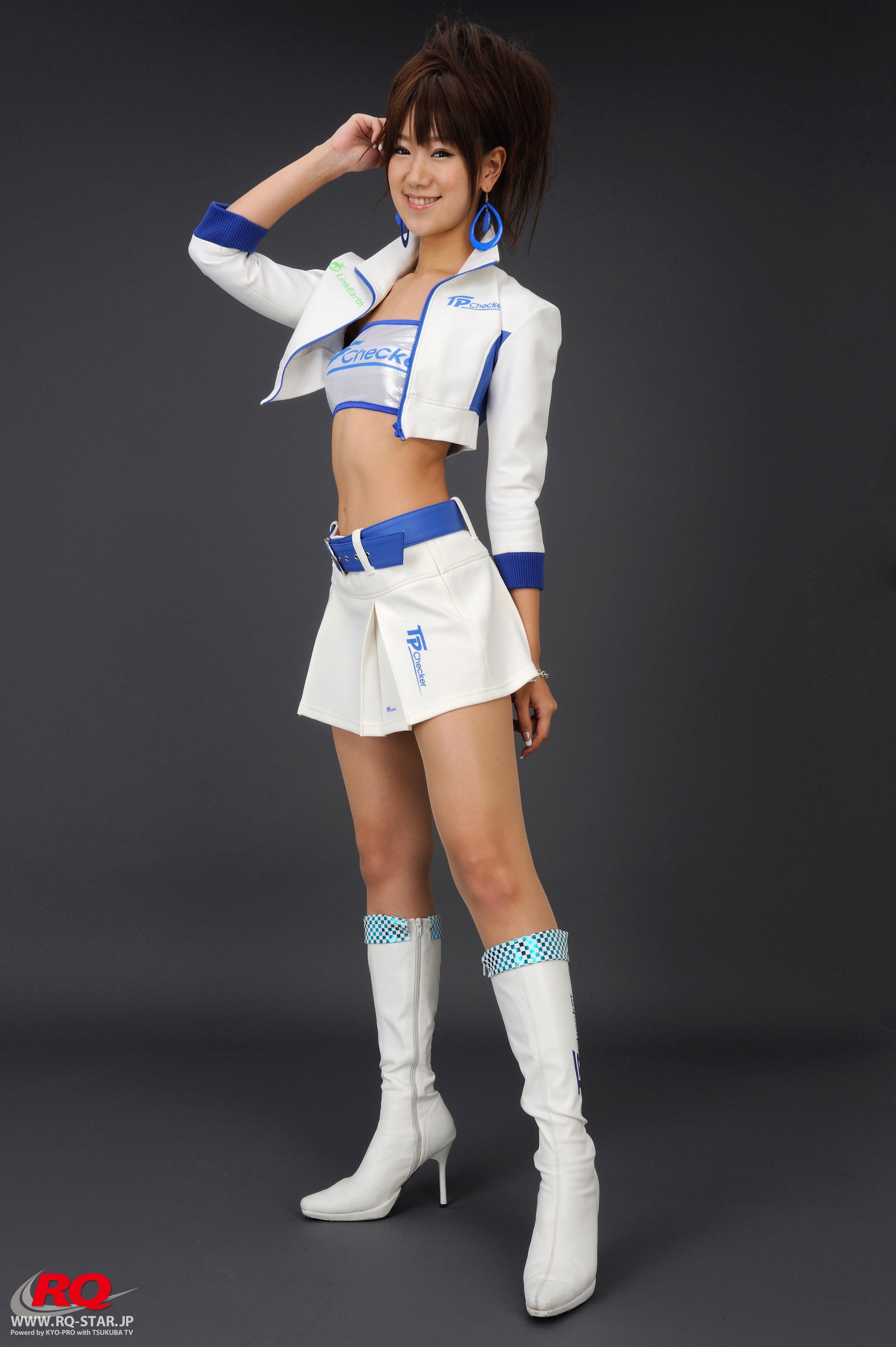 [RQ-STAR写真]NO.00094 水城さと子（水城里子，Satoko Mizuki）白色赛车女郎制服短裙性感私房写真集,