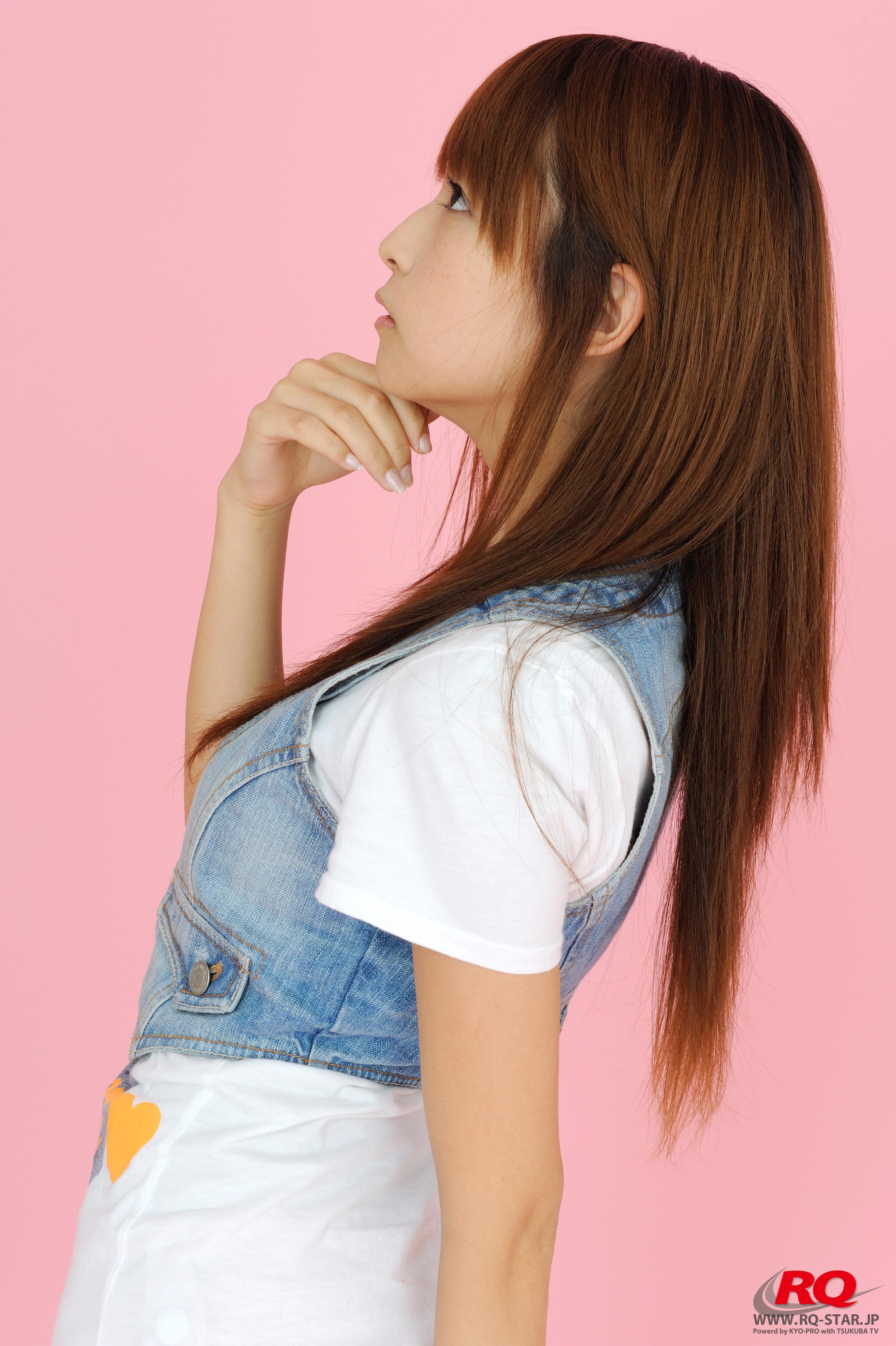 [RQ-STAR写真]NO.00095 くぼたみか（青木未央，Mio Aoki）白色短袖加粉色短裤清纯可爱私房写真集,