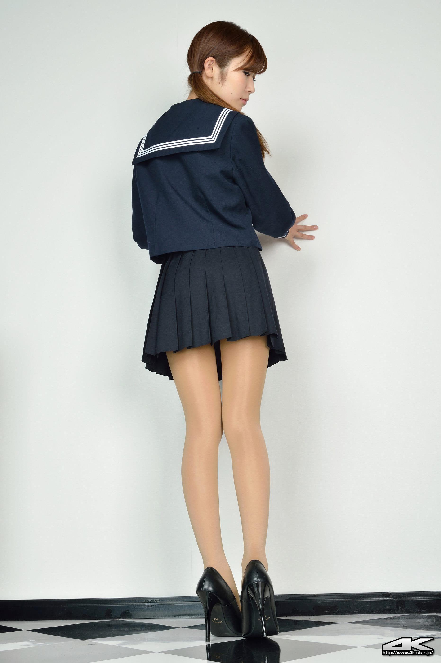 [4K-STAR套图]No.00102 北村奈緒 Nao Kitamura 蓝色高中女生制服与蓝色短裙加肉色丝袜美腿性感私房写真集,