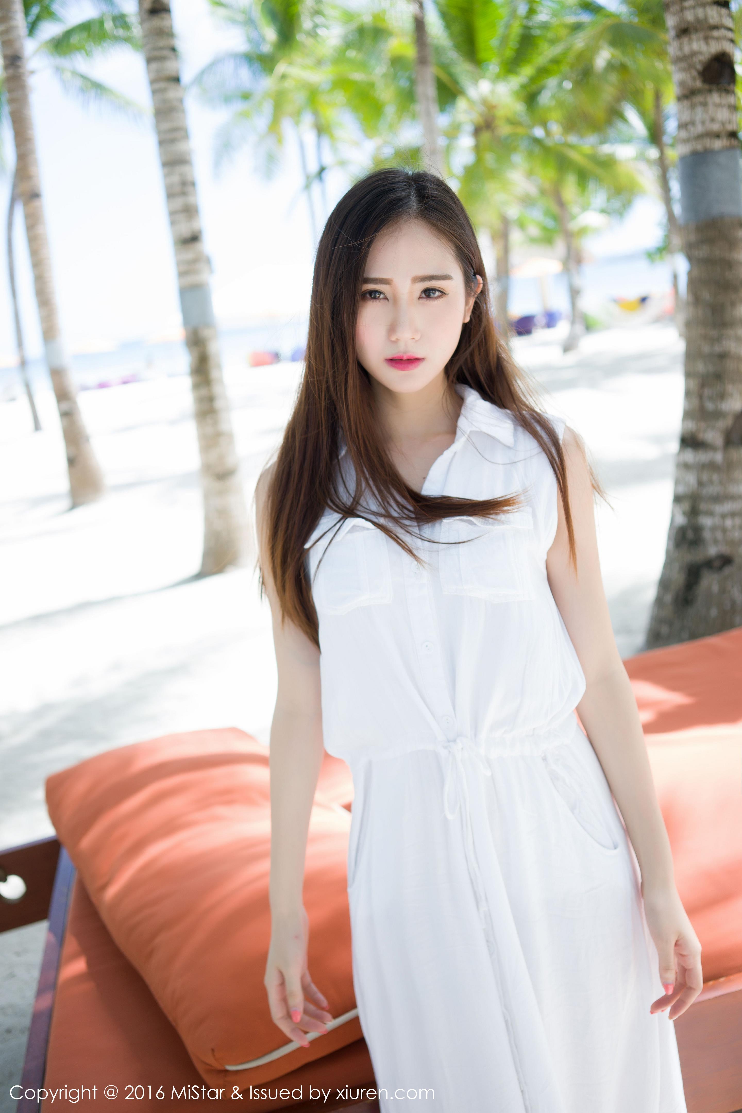 [MiStar魅妍社]MS20160314VOL0067 SISY思 白色无袖连衣裙与白色性感内衣私房写真集,