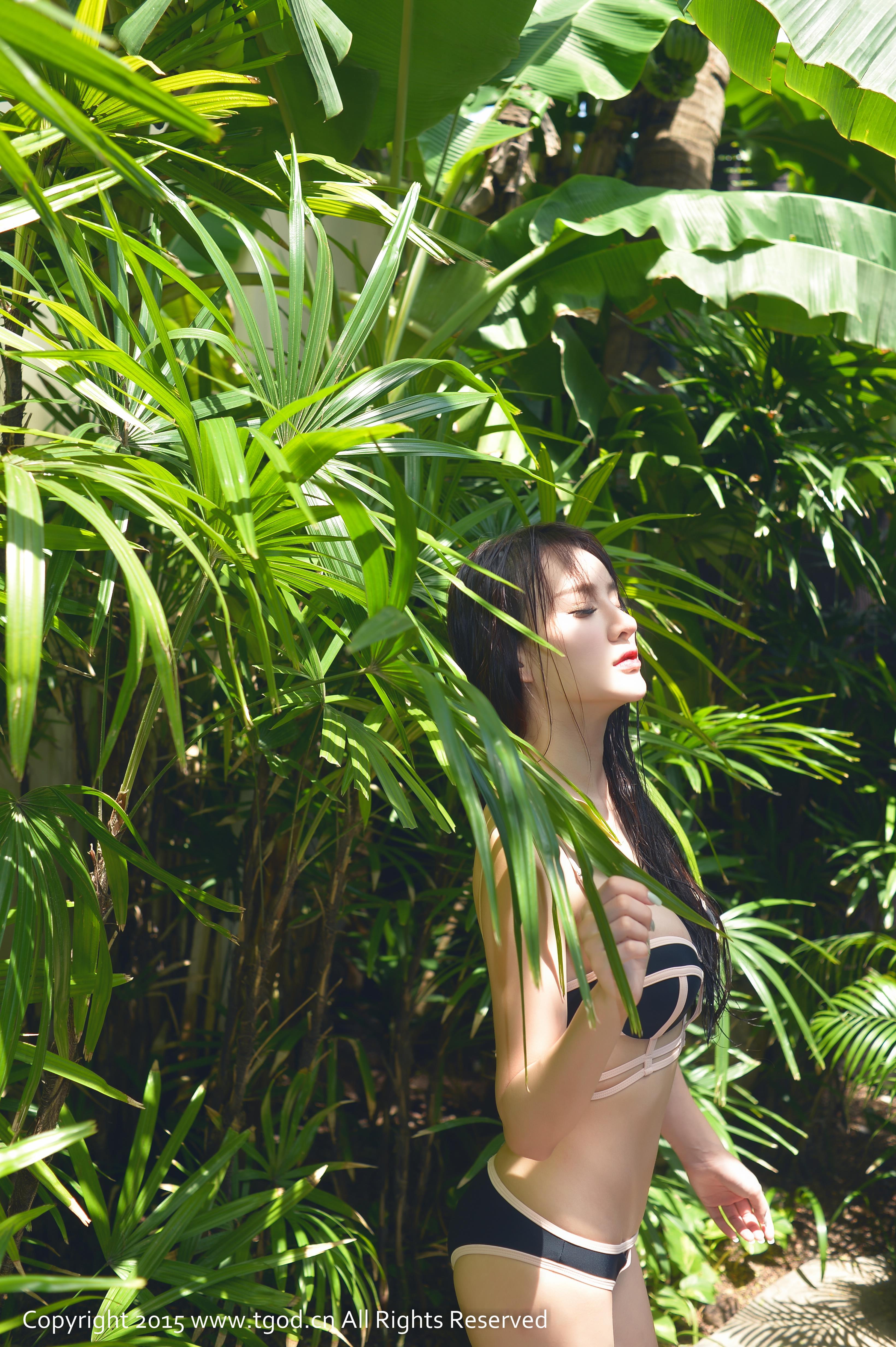 [TGOD推女神]2015-11-16 普吉岛旅拍 Cheryl青树 第二刊 米色性感内衣与黑色比基尼泳装写真集,