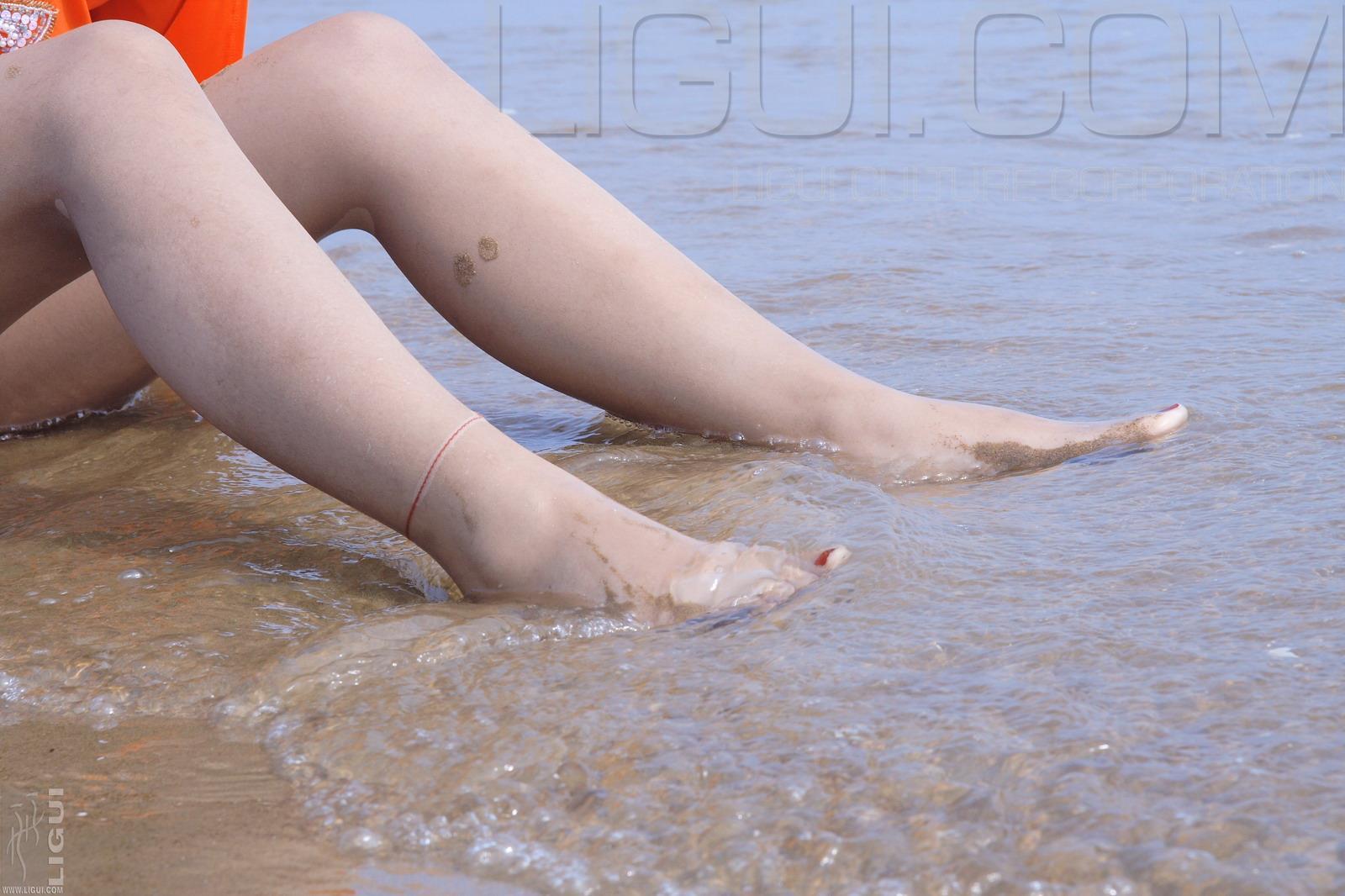 [Ligui丽柜会所]2006-11-24 韩姿 红色上衣加白色短裤沙滩湿身诱惑性感私房写真集,