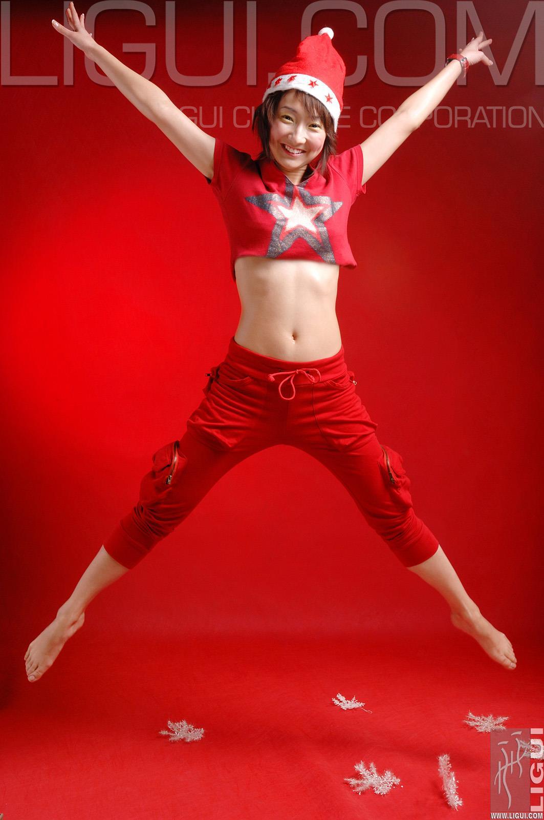 [Ligui丽柜会所]2006-12-24 圣诞女郎 Kelly 红色短袖加红色短裤性感私房写真集,
