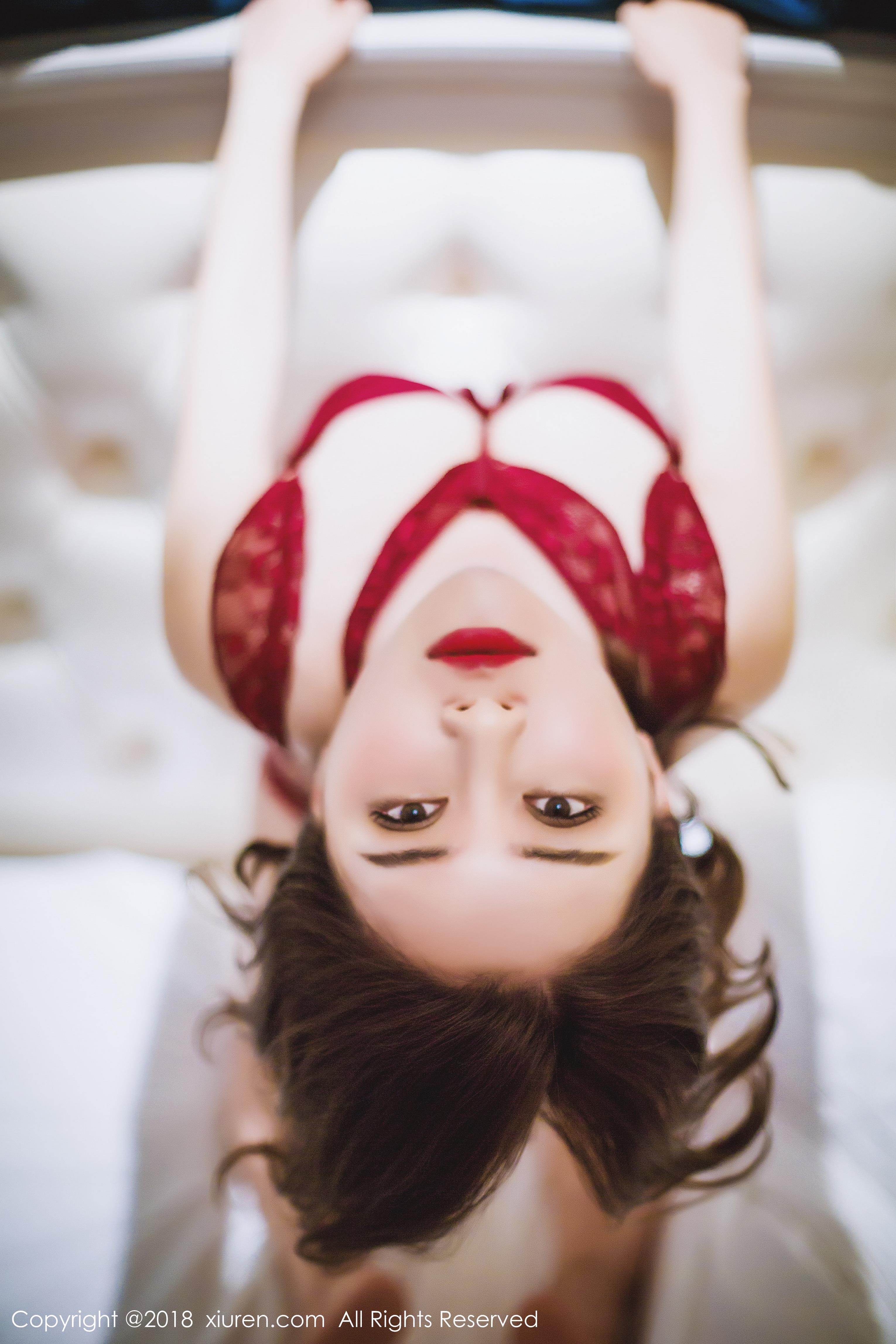 [XIUREN秀人网]XR20180212N00935 廿十 红色蕾丝塑身内衣与吊带裸背连衣裙性感私房写真集,
