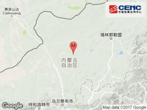 内蒙古锡林郭勒盟发生3.7级地震震源深度15千米