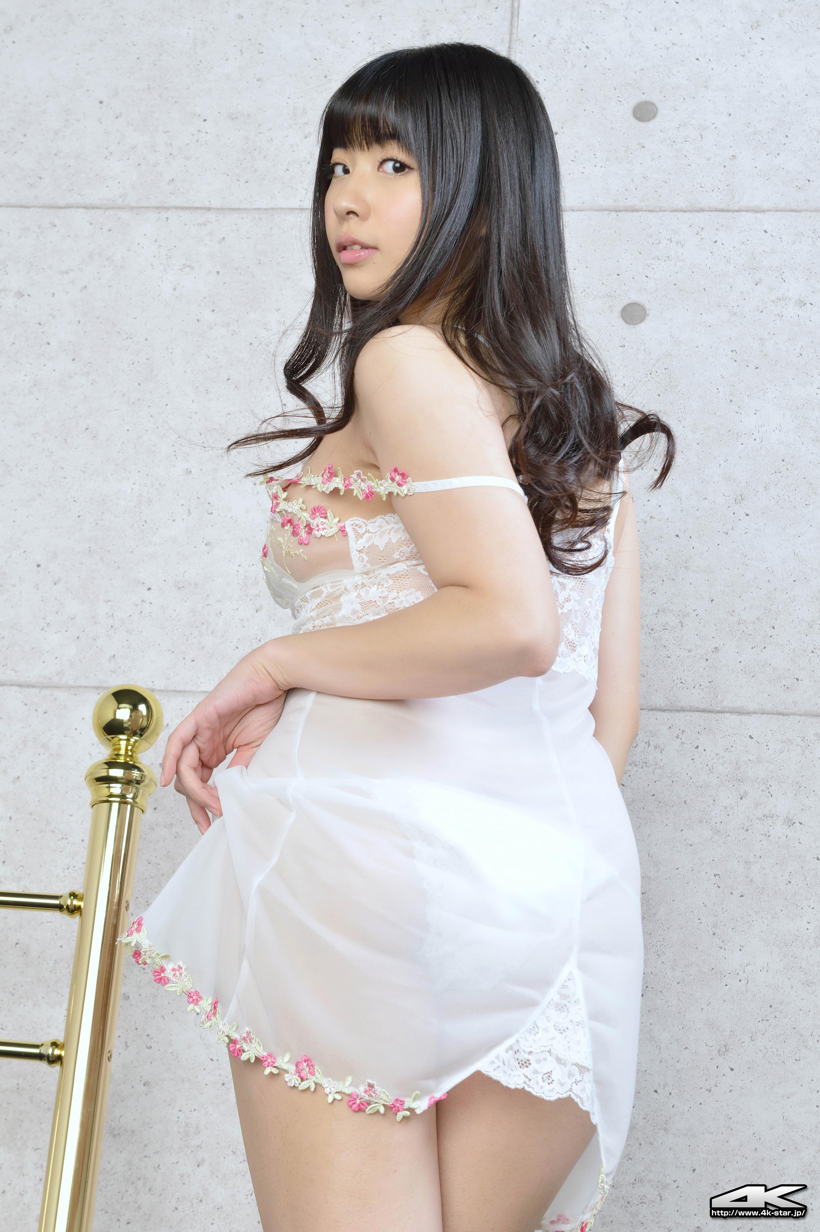 [4K-STAR套图]No.00156 うちの みくる（内野未来，Mikuru Uchino）白色透视睡衣加蕾丝内衣性感私房写真集,