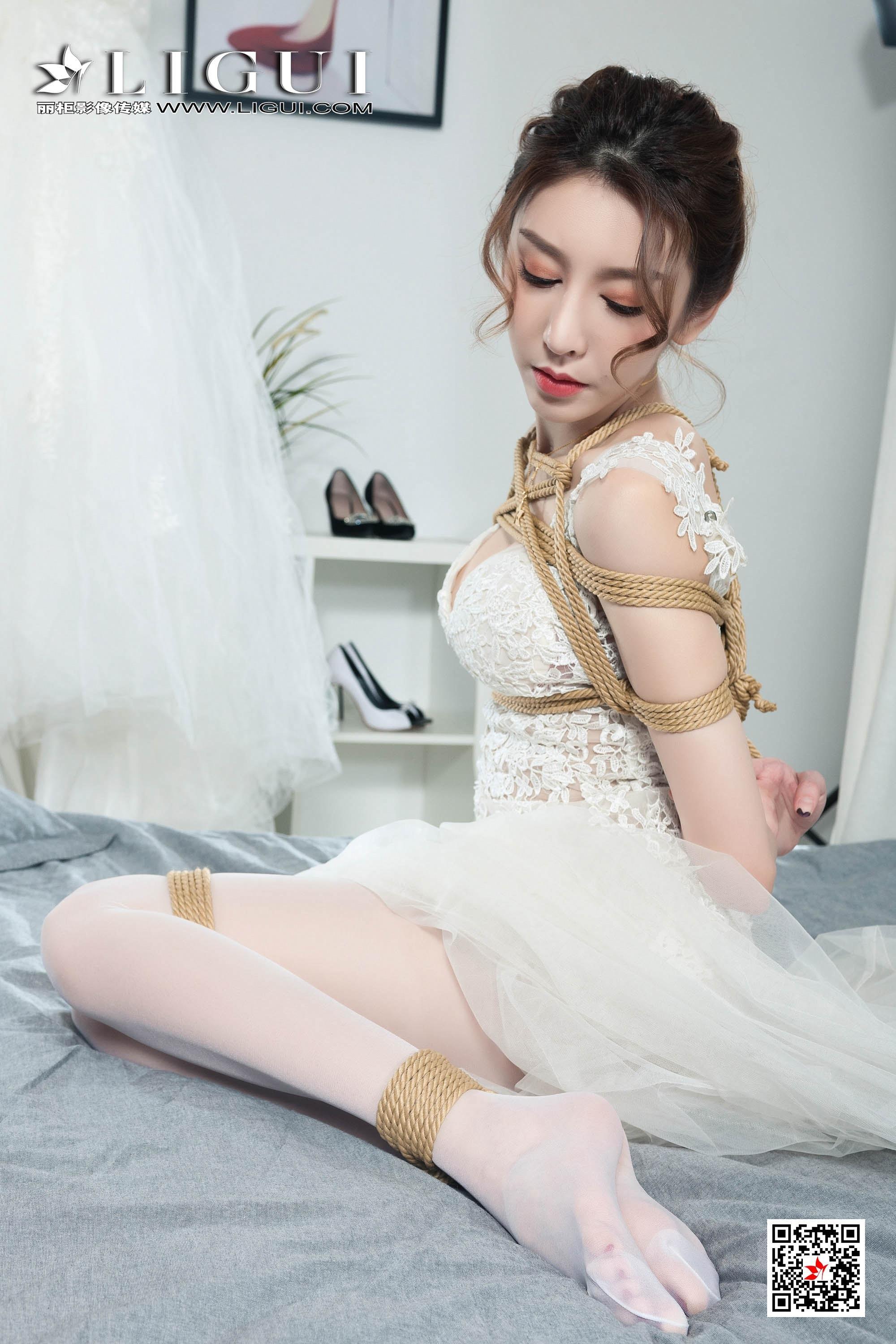[Ligui丽柜会所]2019-05-31 捆绑束缚性感美女 兔子 白色透视镂空连衣裙加白色丝袜美腿私房写真集,