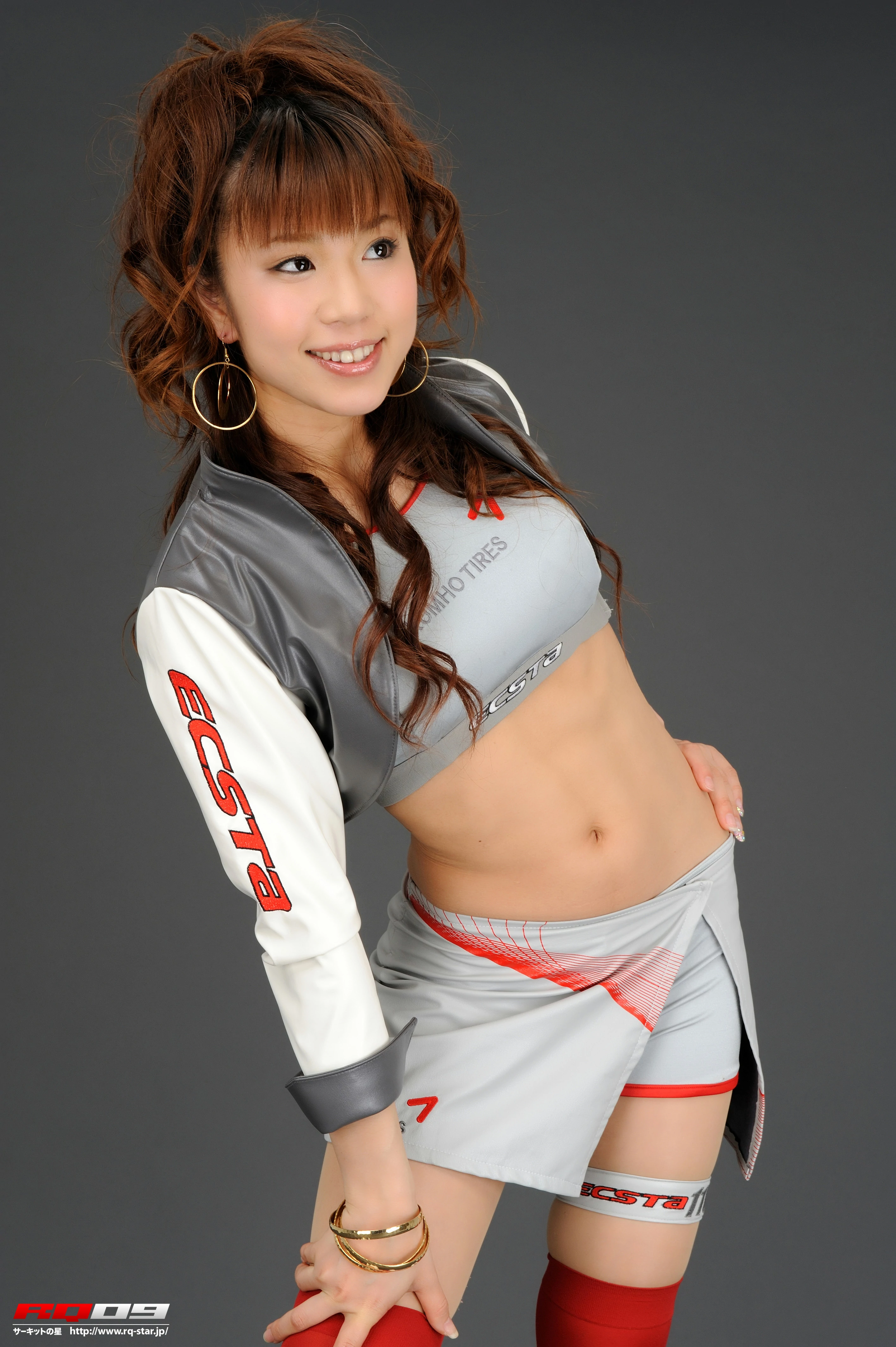 [RQ-STAR写真]NO.00167 桃川祐子（ももかわゆうこ，Yuko Momokawa）灰色赛车女郎制服加短裙性感私房写真集,