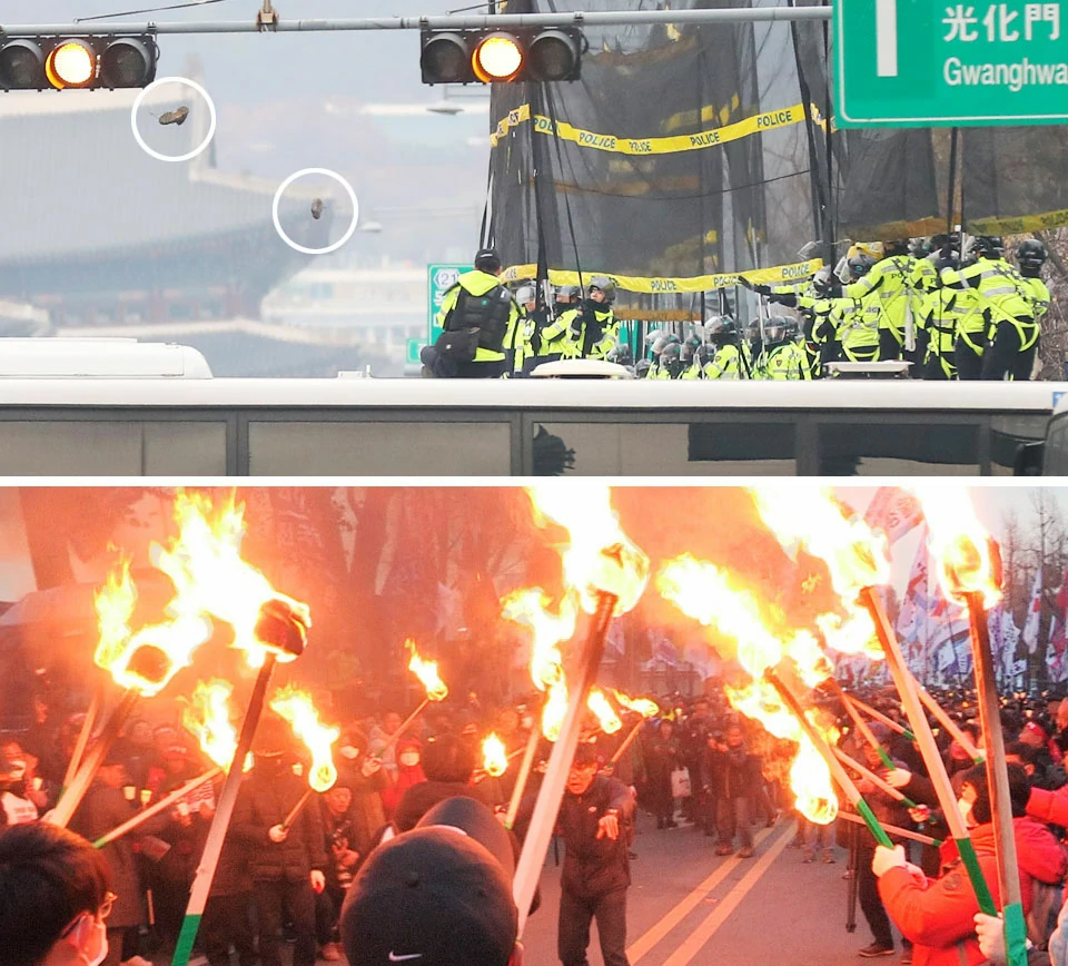 韩国抗议者。（图源：朝鲜日报）