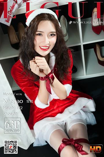 [Ligui丽柜会所]2019-12-27 《圣诞艳礼》 雪糕 红色情趣制服与短裙加白色丝袜美腿