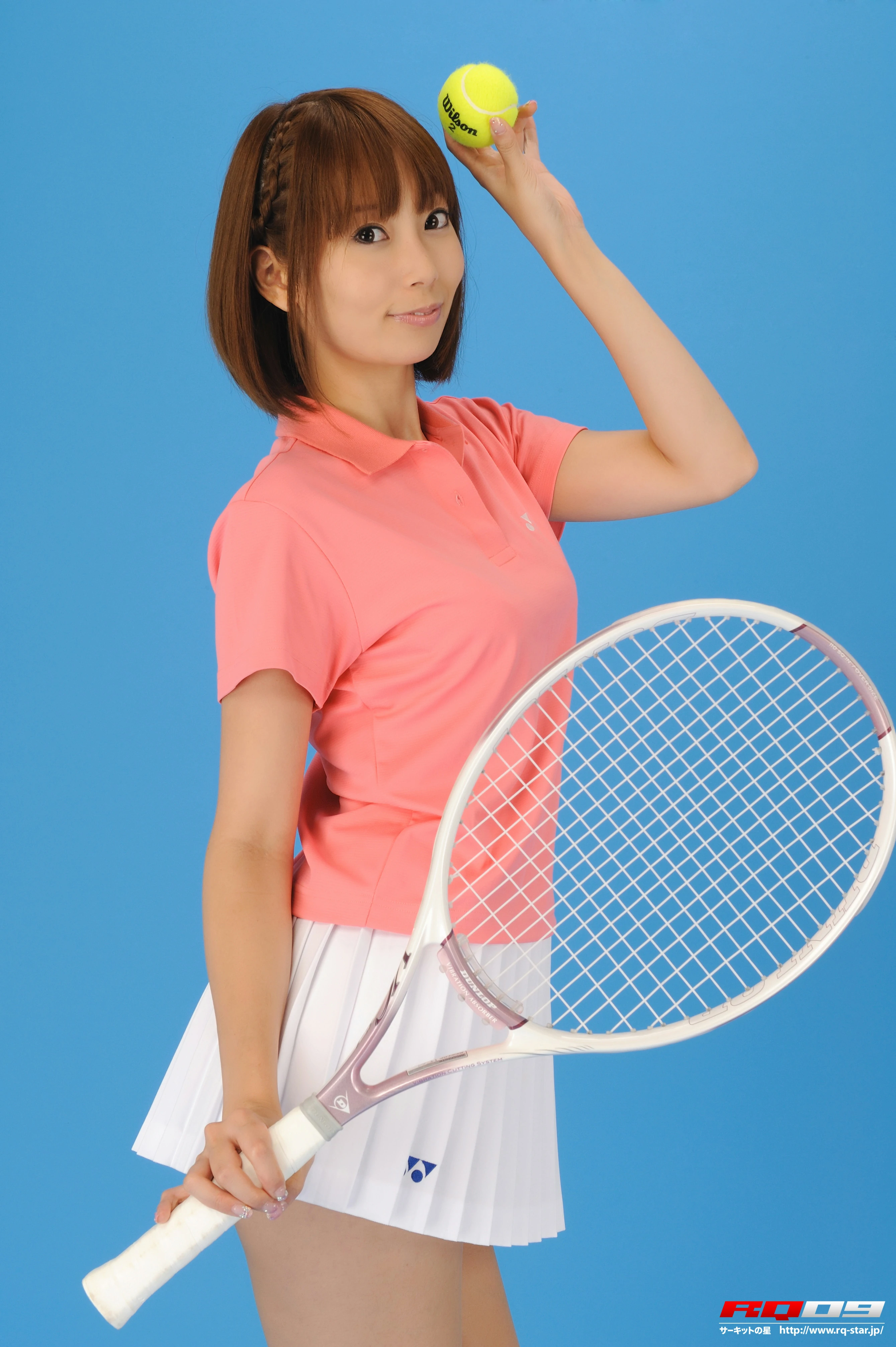 [RQ-STAR写真]NO.00207 徳永末遊（德永末游，Miyu Tokunaga）红色短袖与白色短裙加肉色丝袜美腿性感私房写真集,