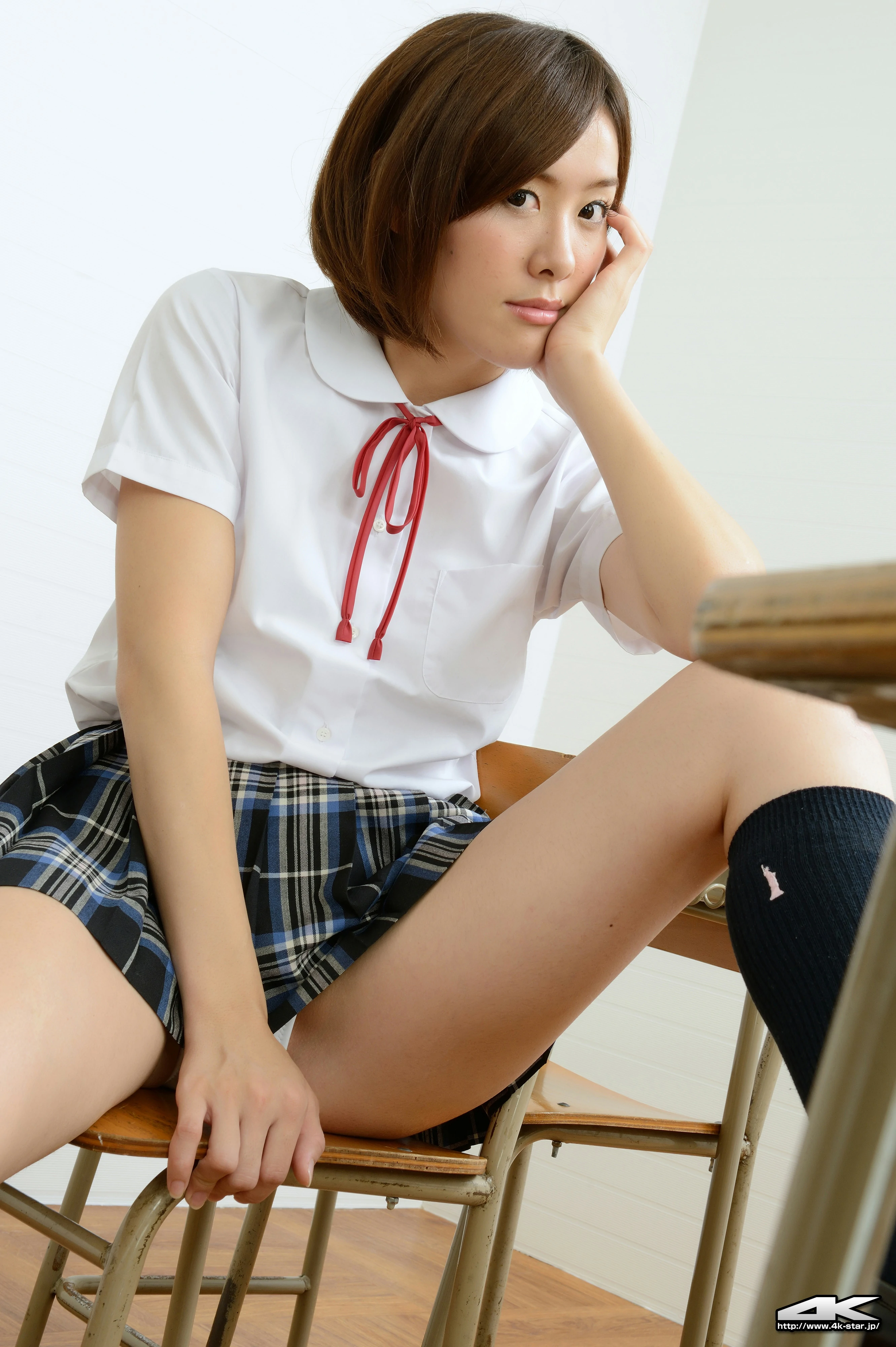 [4K-STAR套图]No.00233 なぎさりん Rin Nagisa 白色高中女生制服短裙性感私房写真集,