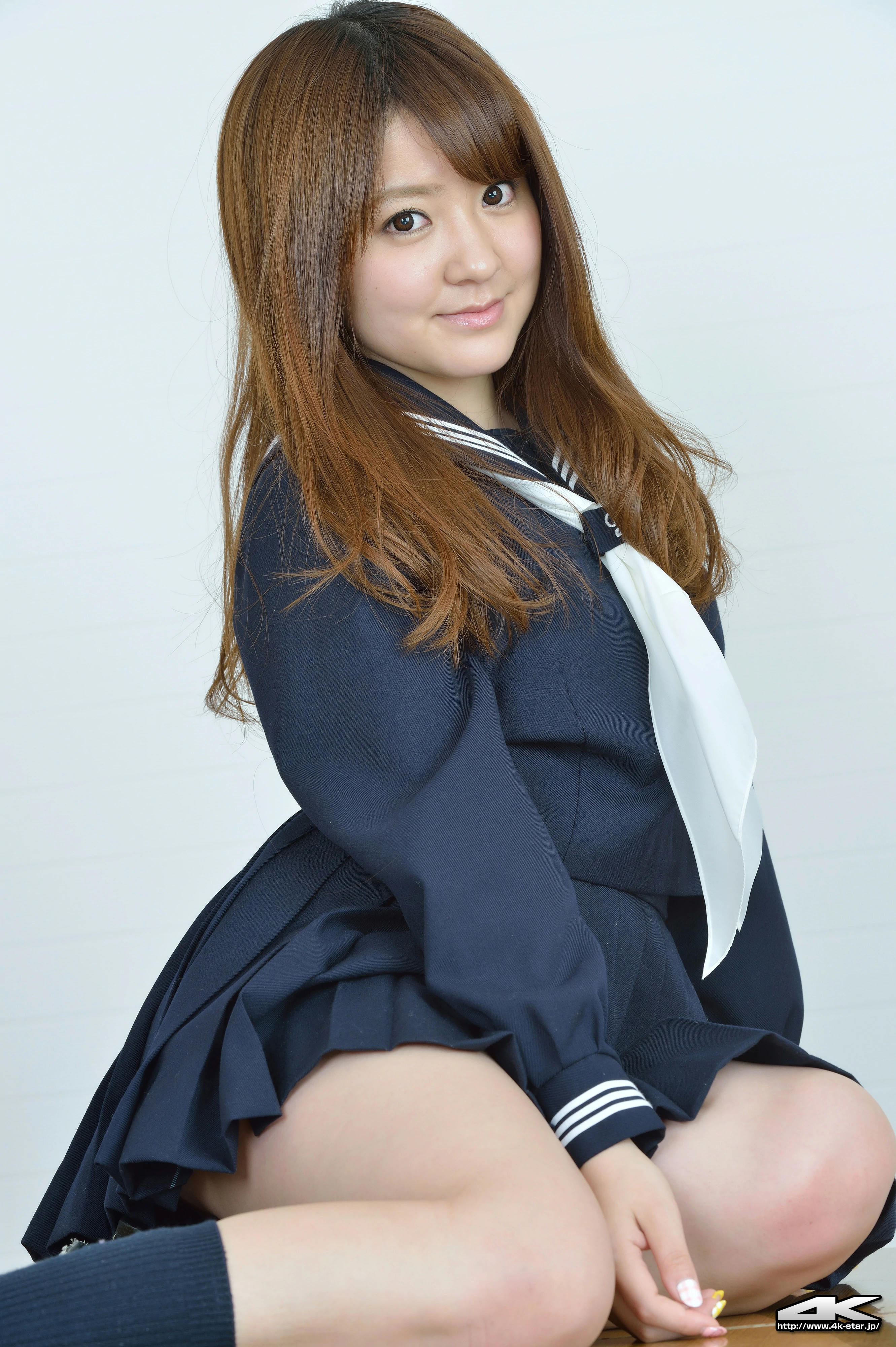 [4K-STAR套图]No.00251 日本高中女生 白沢マリナ Shira Marinano 蓝色制服加短裙性感私房写真集,
