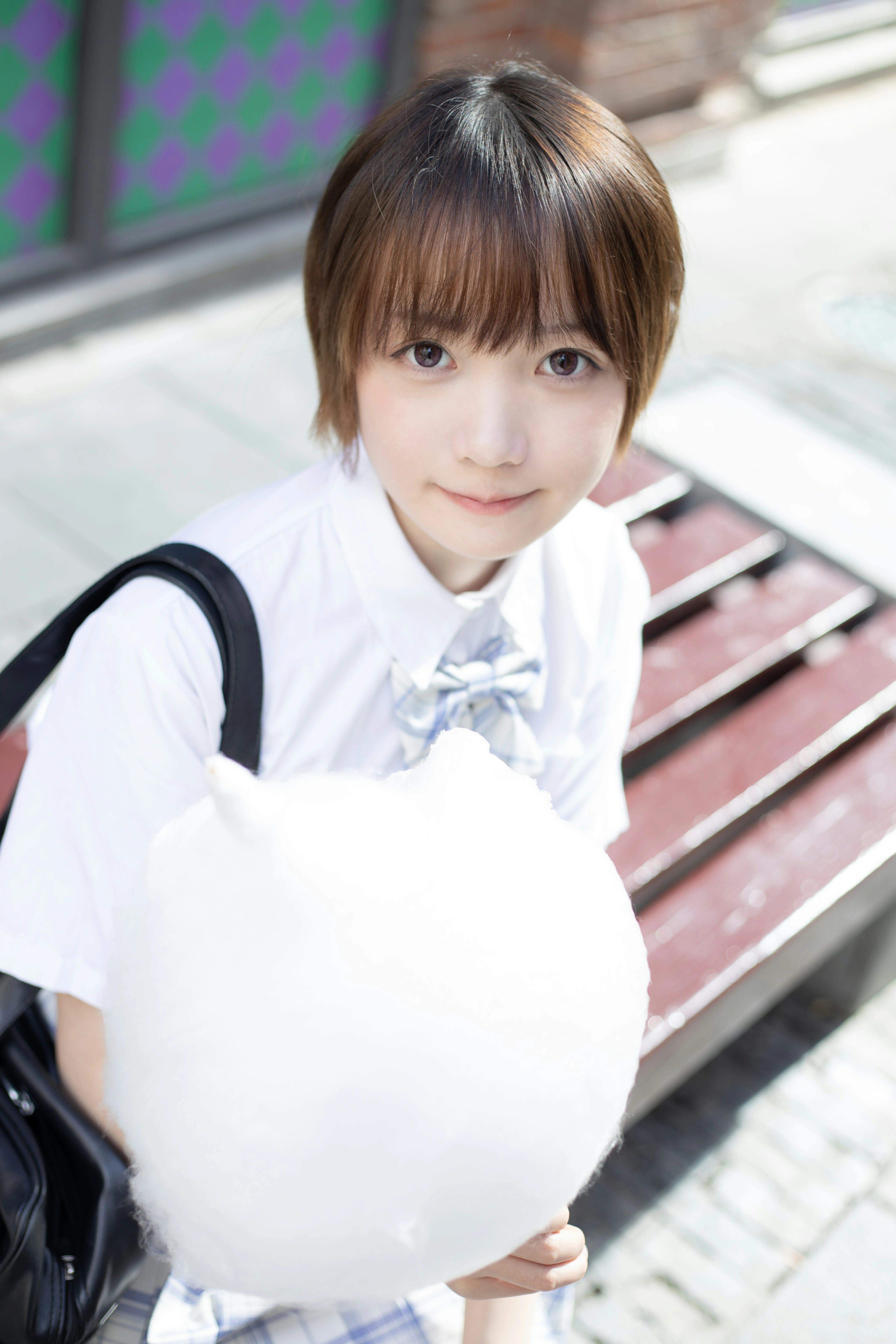 [森萝财团]SSR-011 白丝棉花糖萝莉女孩 日本高中女生制服与短裙加白色丝袜美腿玉足性感私房写真集,