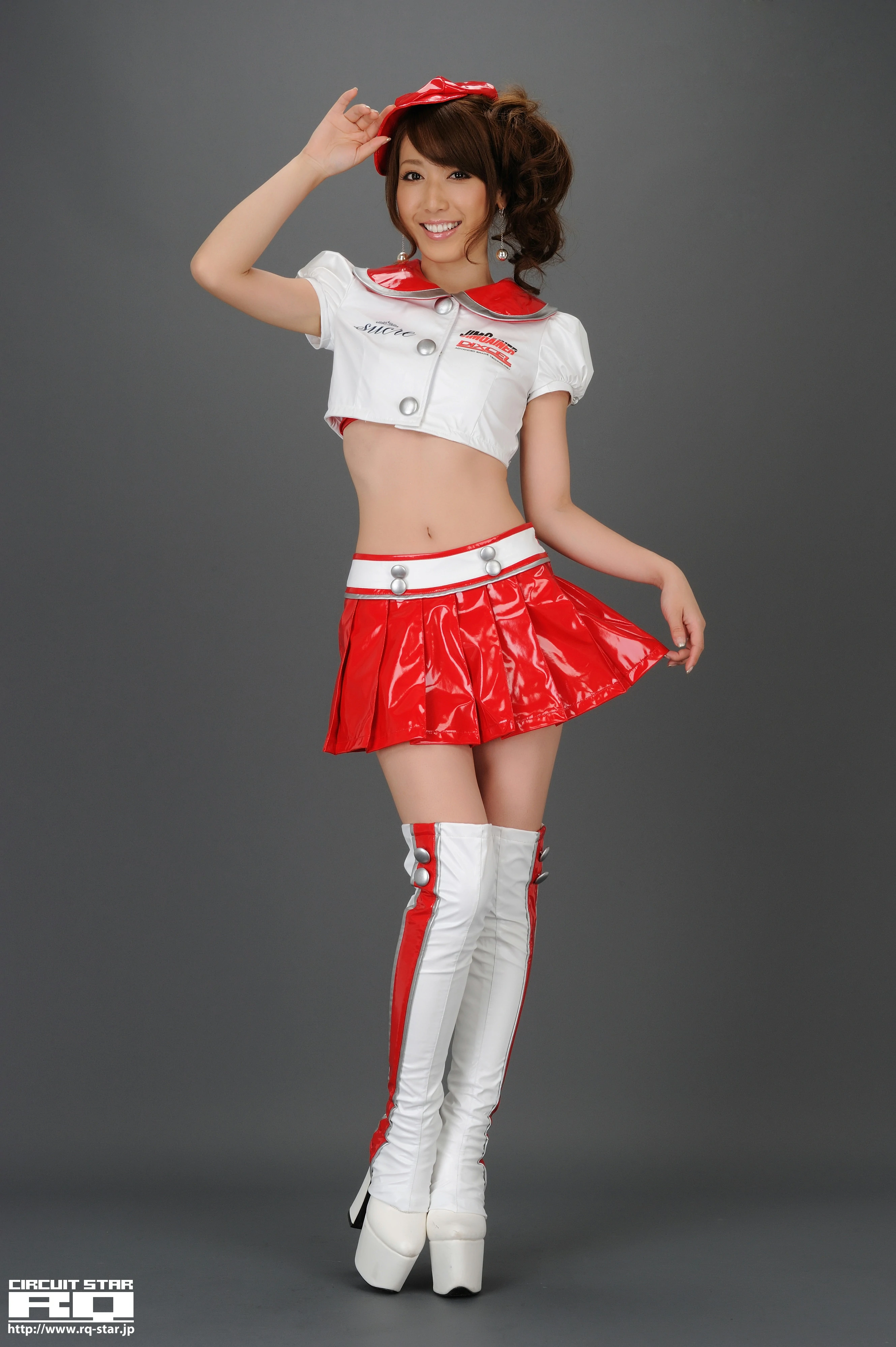 [RQ-STAR写真]NO.00506 清水恵美 Emi Shimizu 白色赛车女郎制服加红色短裙性感私房写真集,