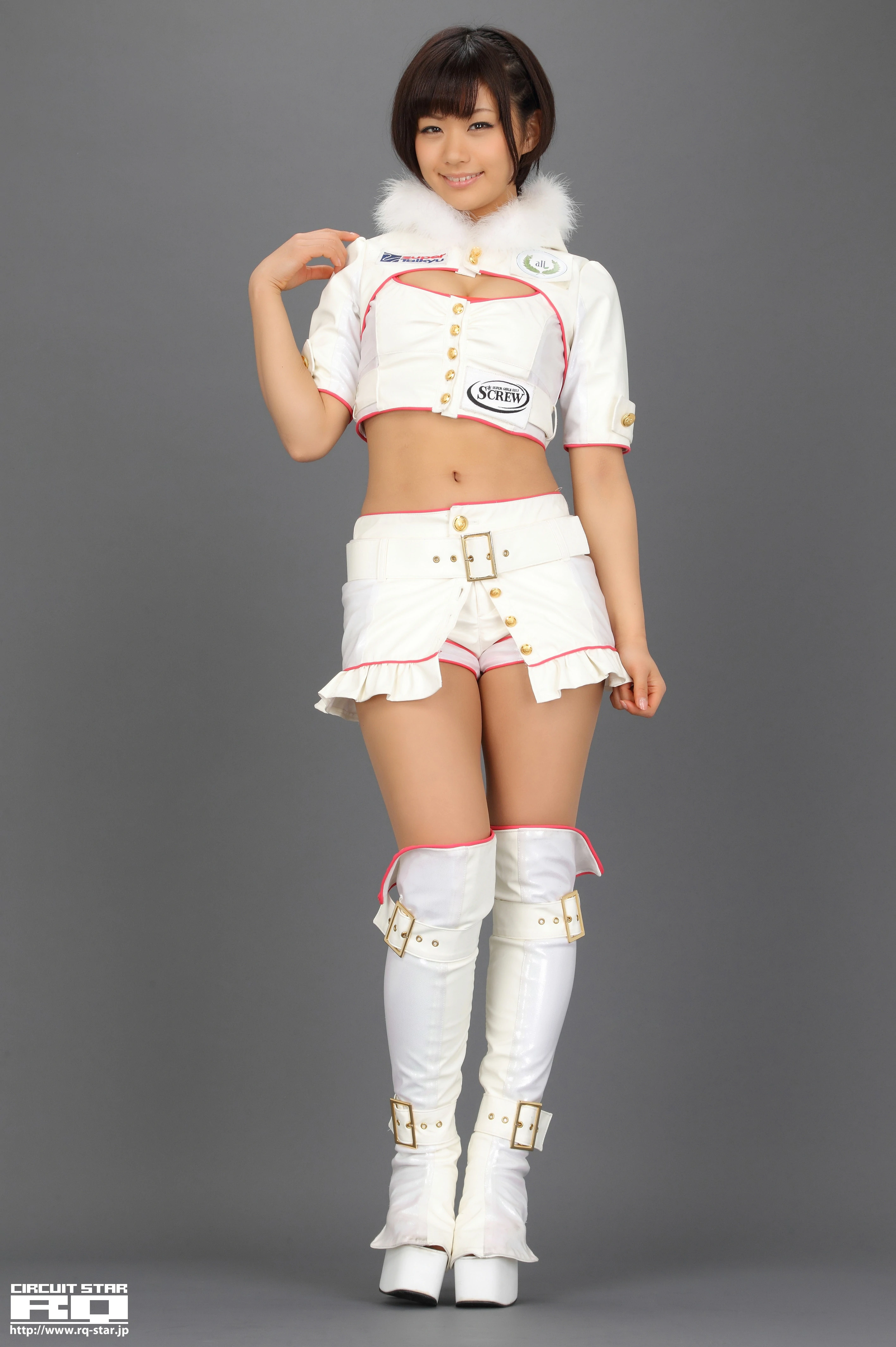 [RQ-STAR写真]NO.00616 安枝瞳（やすえだ ひとみ，Hitomi Yasueda）白色赛车女郎制服性感私房写真集,