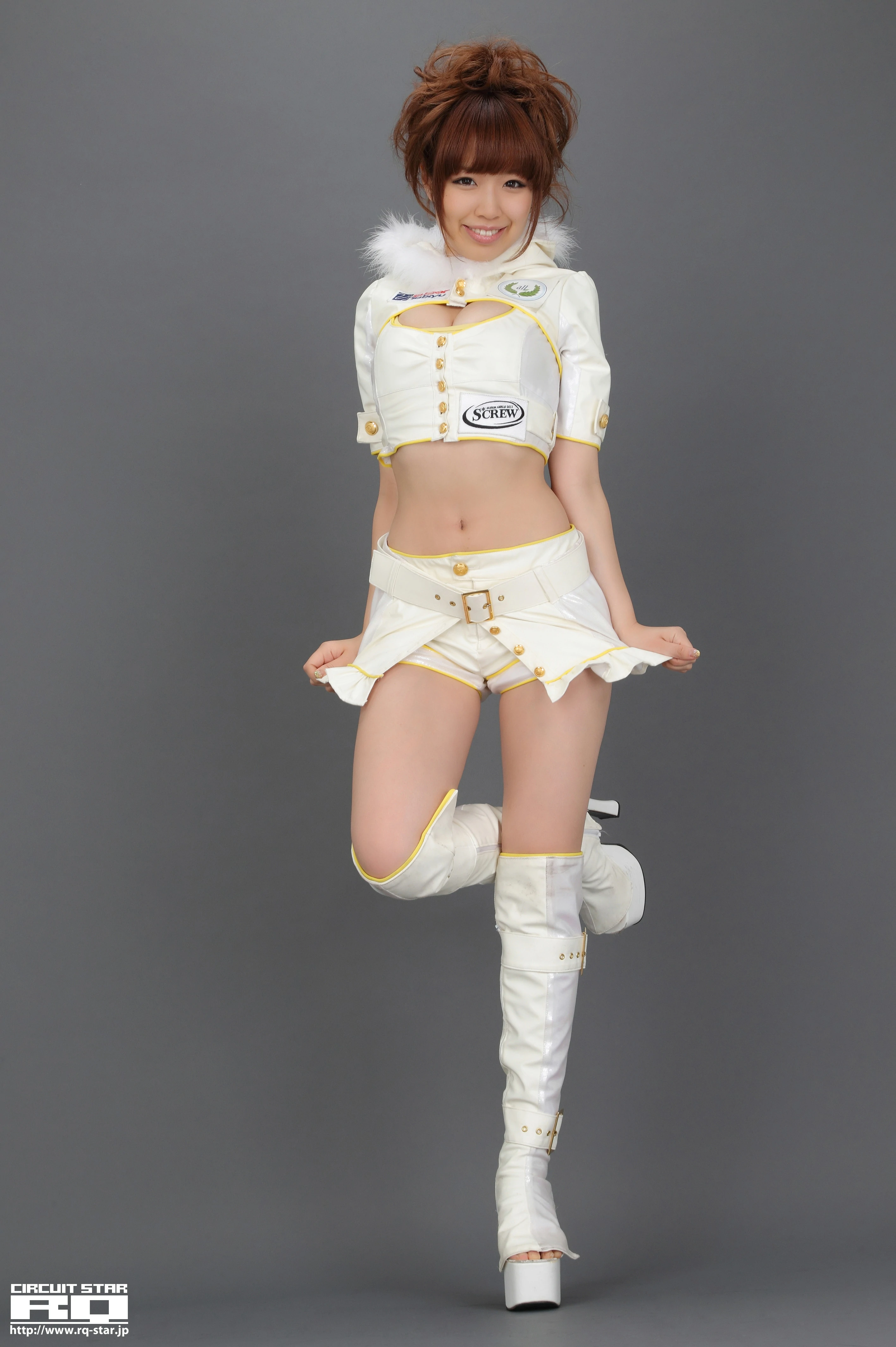 [RQ-STAR写真]NO.00619 山岡実乃里(山冈实乃里，Yamaoka Minori)白色赛车女郎制服性感私房写真集,