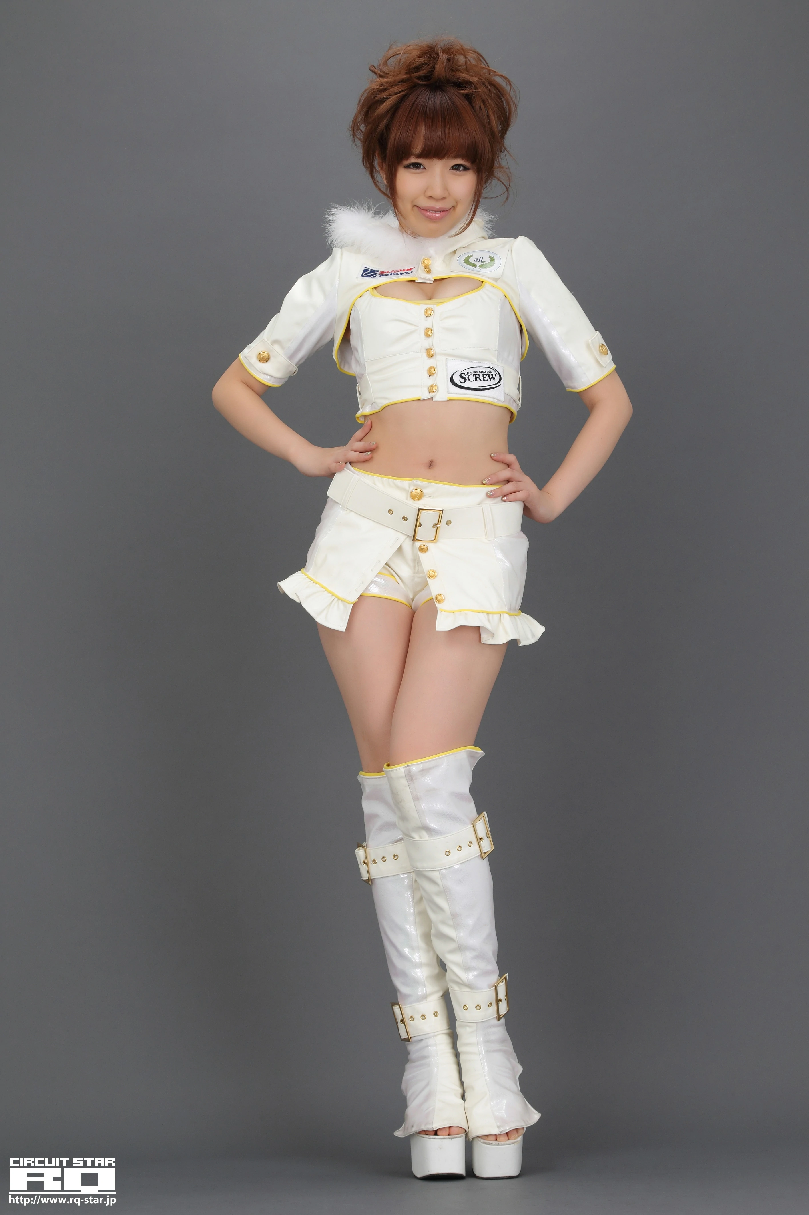 [RQ-STAR写真]NO.00619 山岡実乃里(山冈实乃里，Yamaoka Minori)白色赛车女郎制服性感私房写真集,