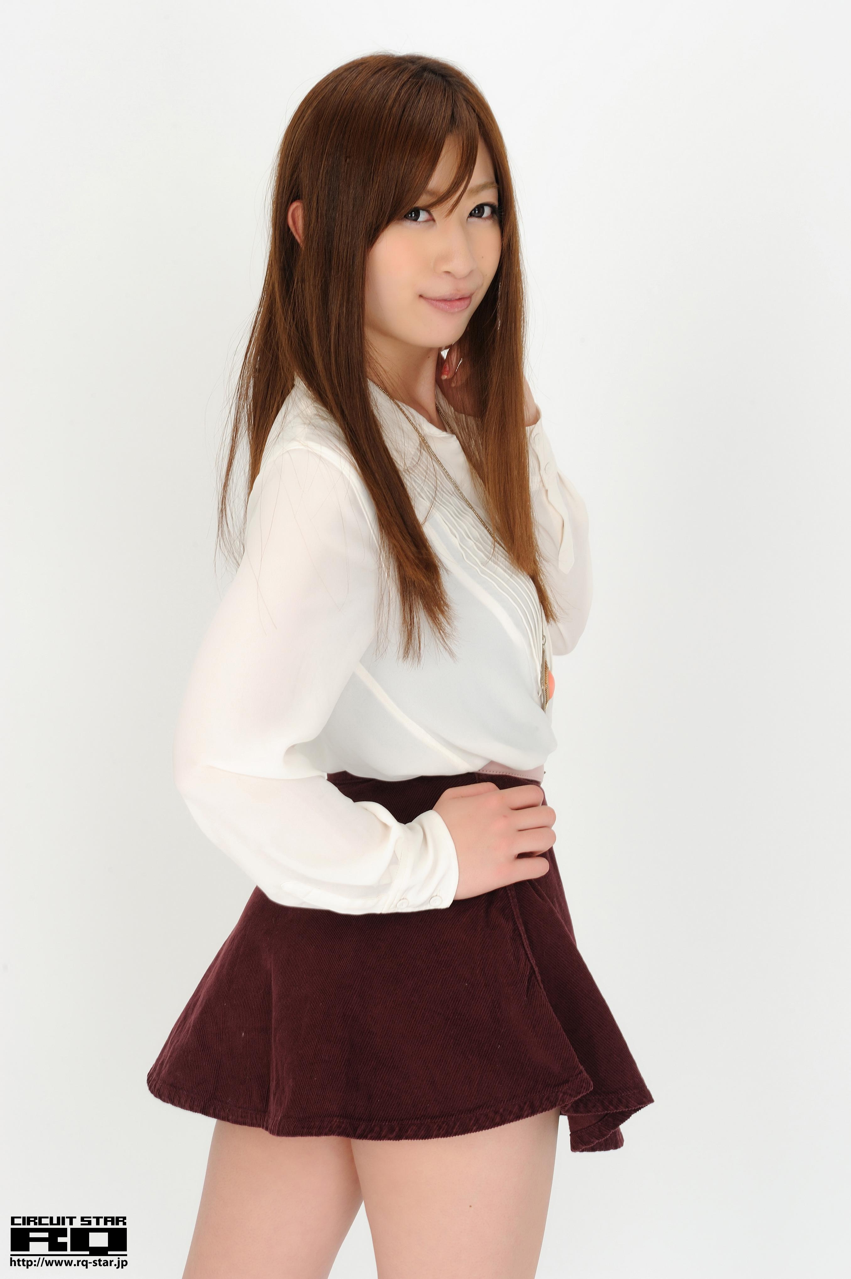 [RQ-STAR写真]NO.00622 中條明香(中条明香，Asuka Cyujo)白色透视衬衫加棕色短裙私房写真集,