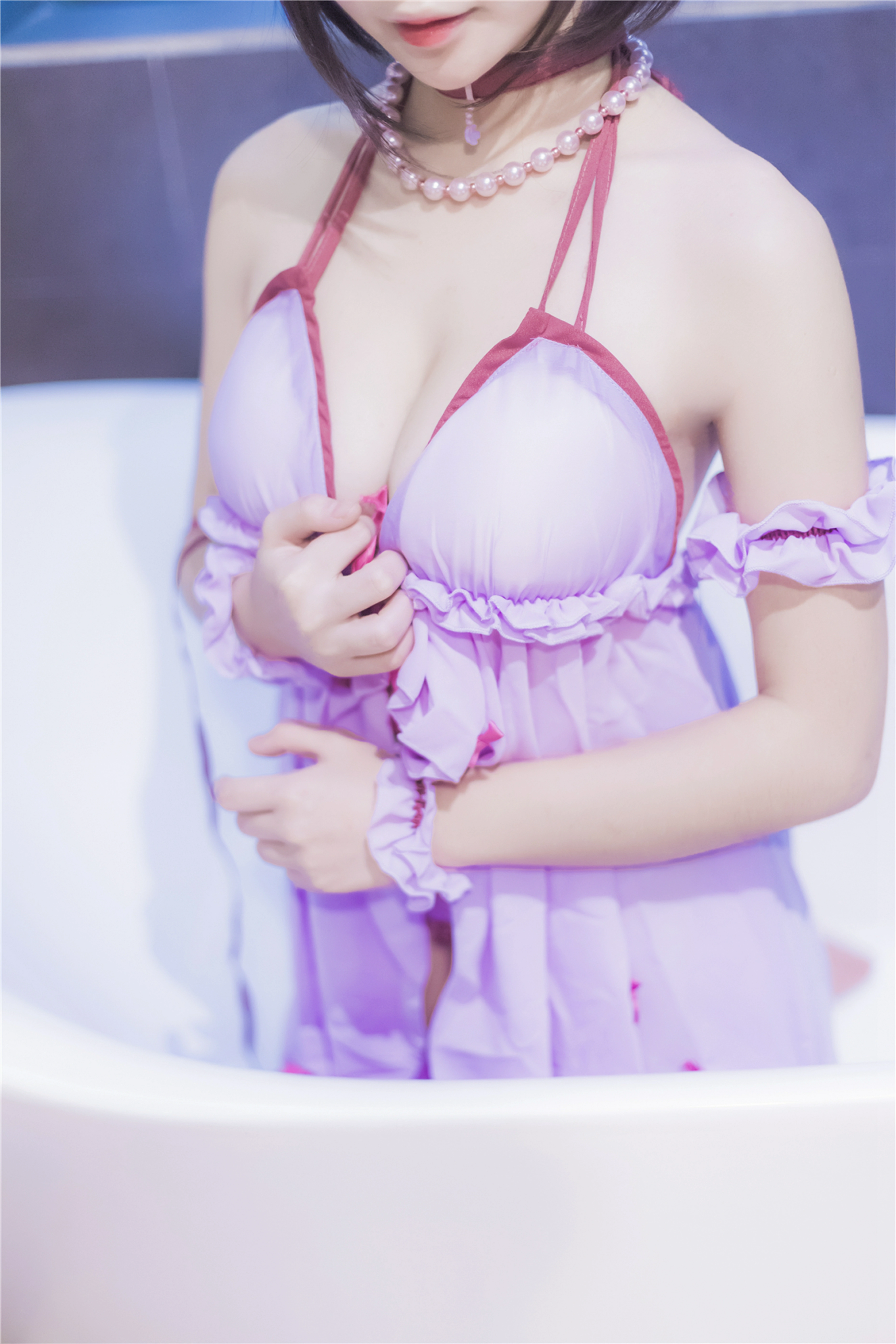 [风之领域]NO.201 清纯丰满小萝莉 紫色情趣制服连衣裙性感私房写真集,