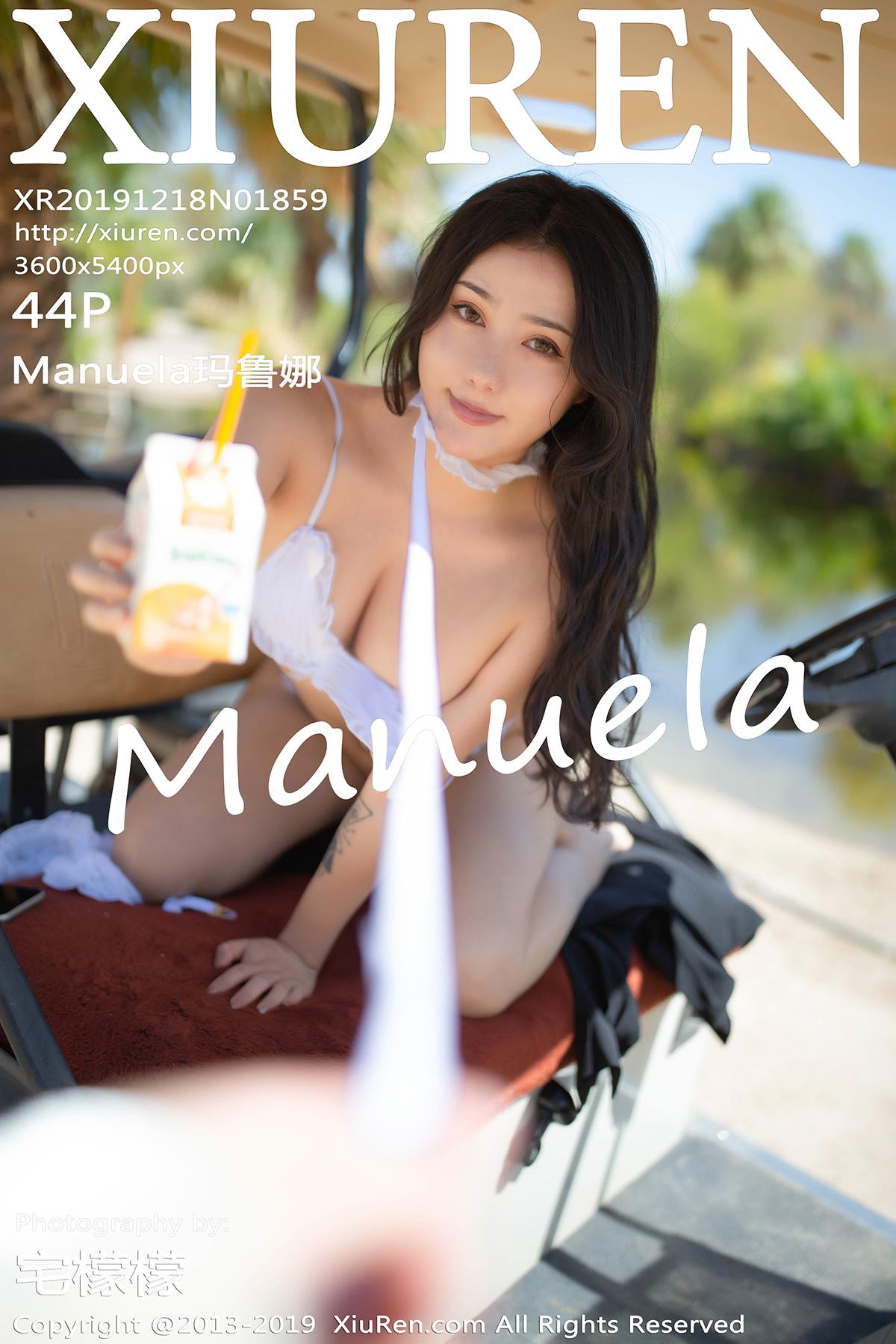 [Xiuren秀人网]XR20191218N01859 Manuela玛鲁娜 白色比基尼泳装性感私房写真集,