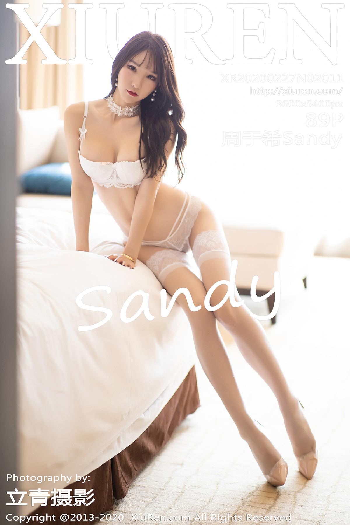 [XiuRen秀人网]XR20200227N02011 周于希Sandy 白色蕾丝内衣加白色丝袜美腿性感私房写真集,