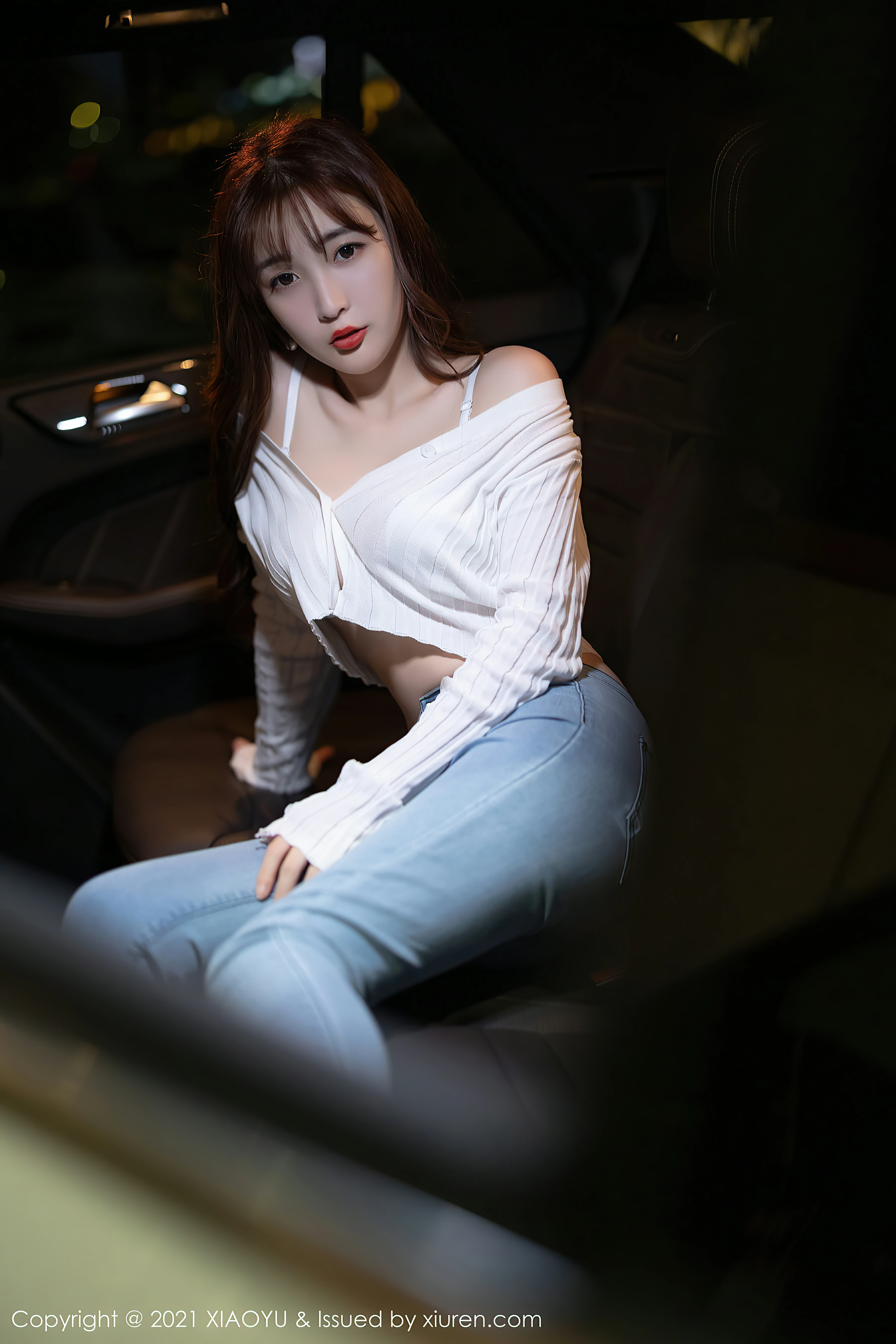 [XIAOYU语画界]YU20210531VOL0539 香车美女 林星阑 白色内衣加肉丝美腿性感写真,