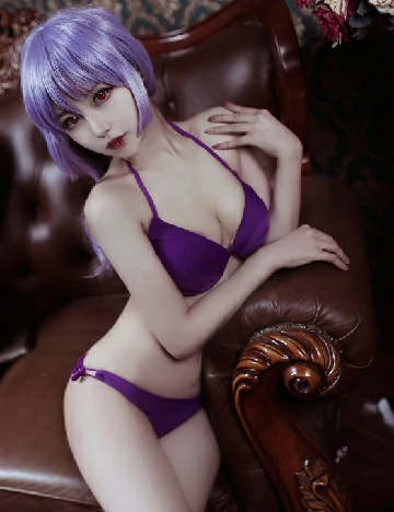 清纯萝莉沙罗 Shika小鹿鹿 紫色情趣比基尼泳装性感私房写真