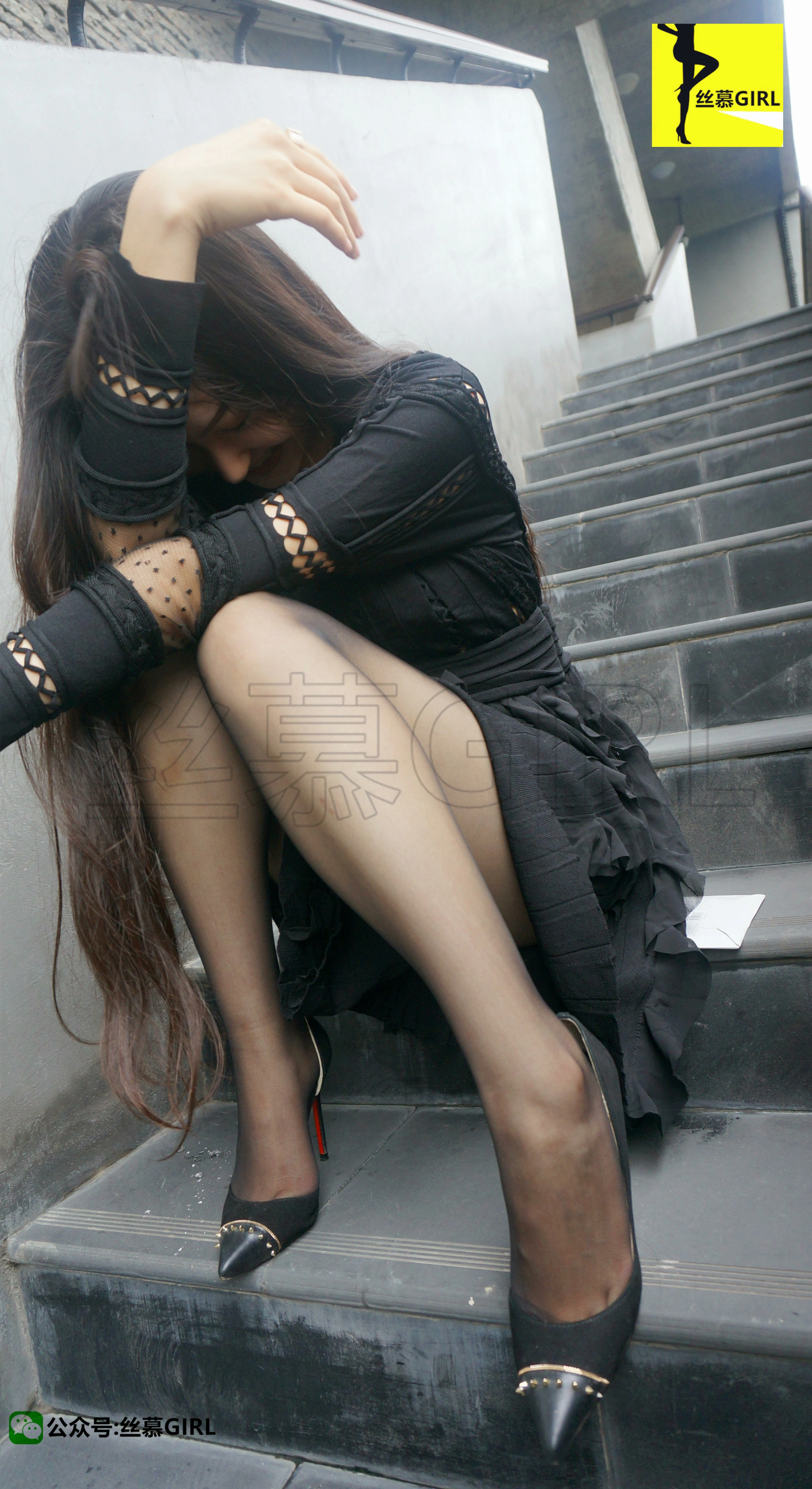 [丝慕GIRL]NO.005 《西西里的美丽传说》 尹主管 丝密系列 黑色蕾丝连衣裙加黑丝美腿,