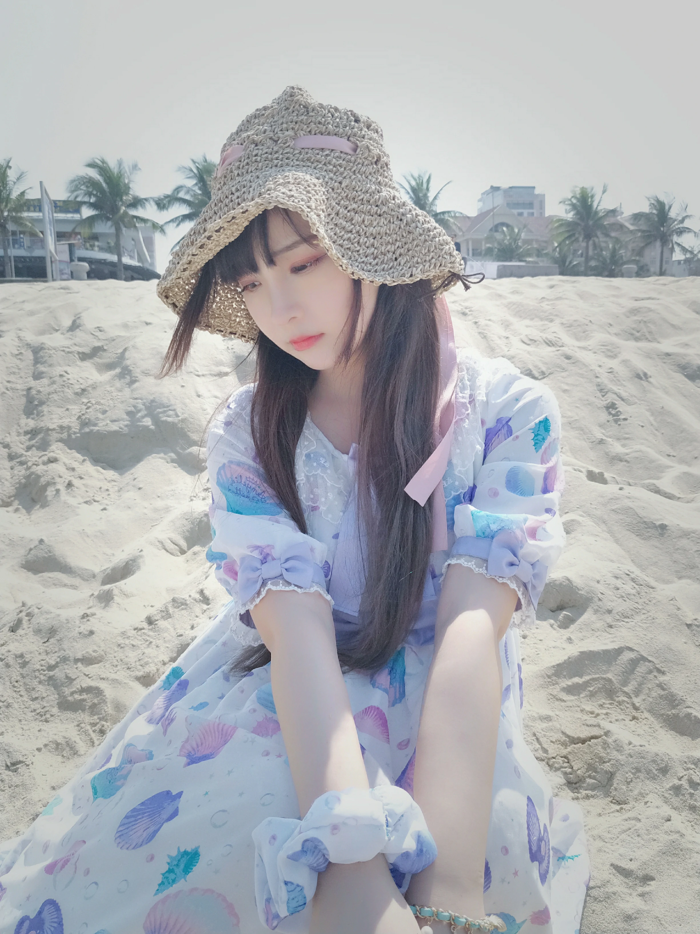 清纯少女 古川kagura 蓝色连身裙之沙滩写真,_20190207_175900