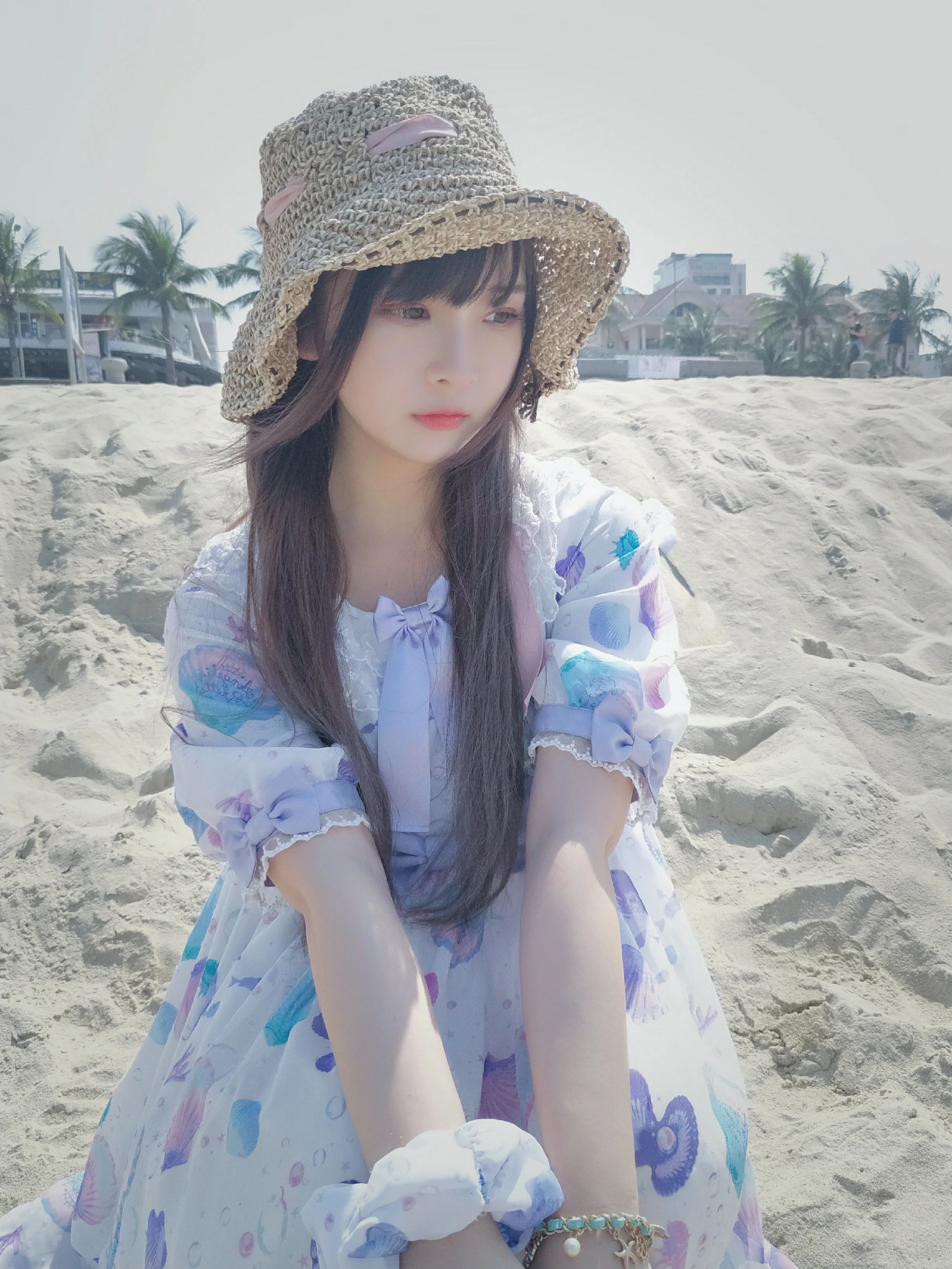 清纯少女 古川kagura 蓝色连身裙之沙滩写真,_20190207_175500