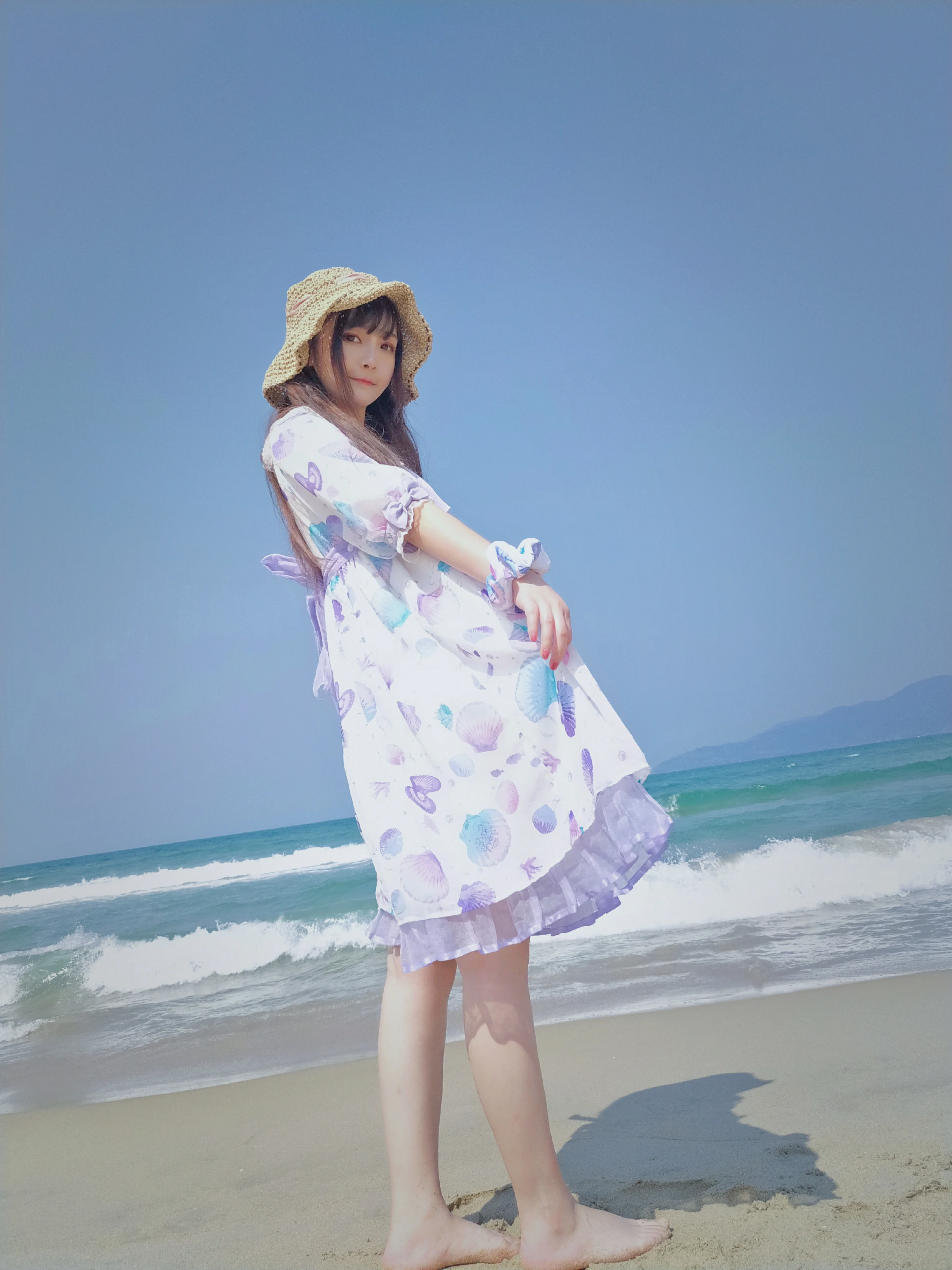 清纯少女 古川kagura 蓝色连身裙之沙滩写真,_20190207_180257