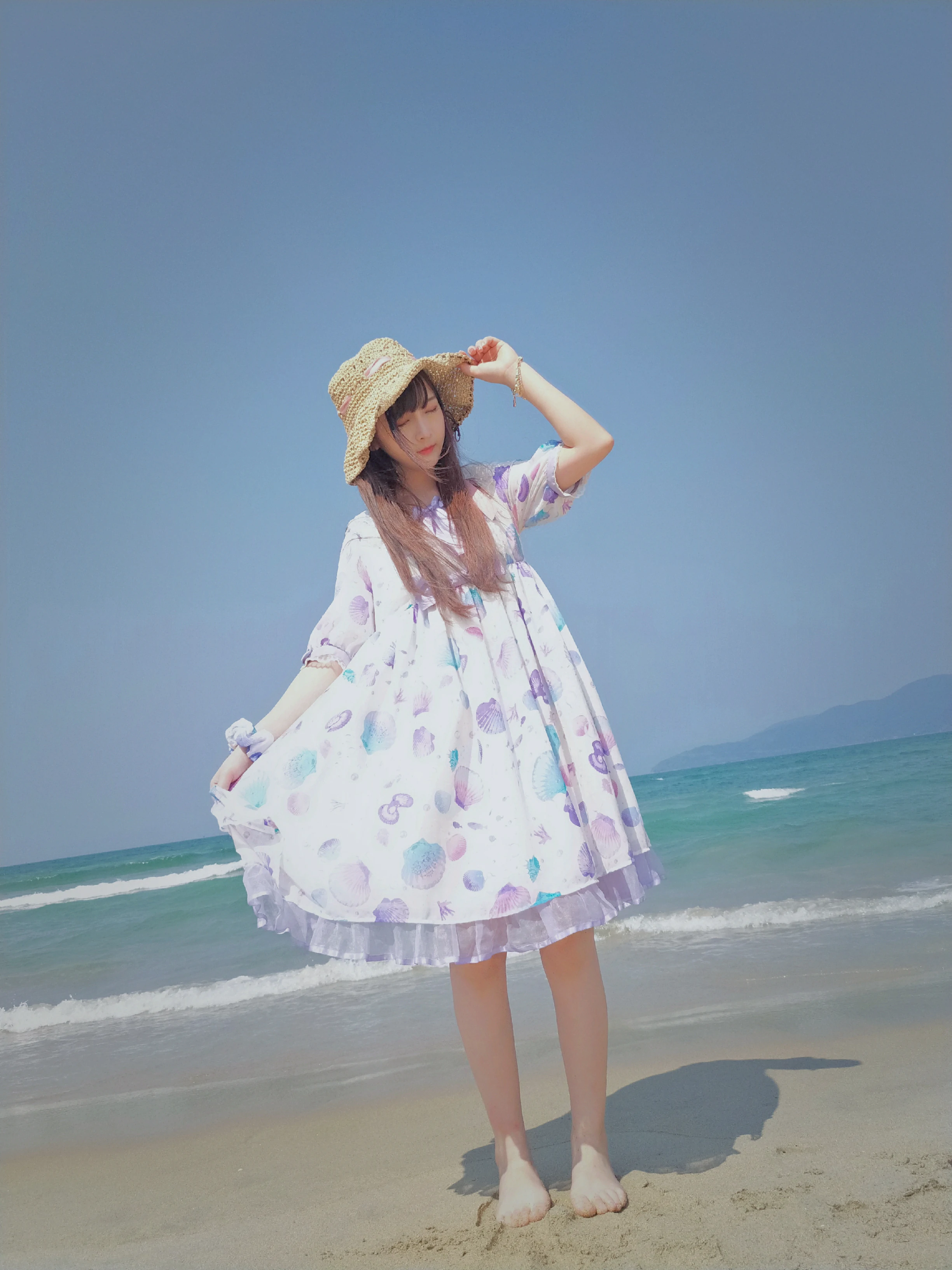 清纯少女 古川kagura 蓝色连身裙之沙滩写真,_20190207_150342