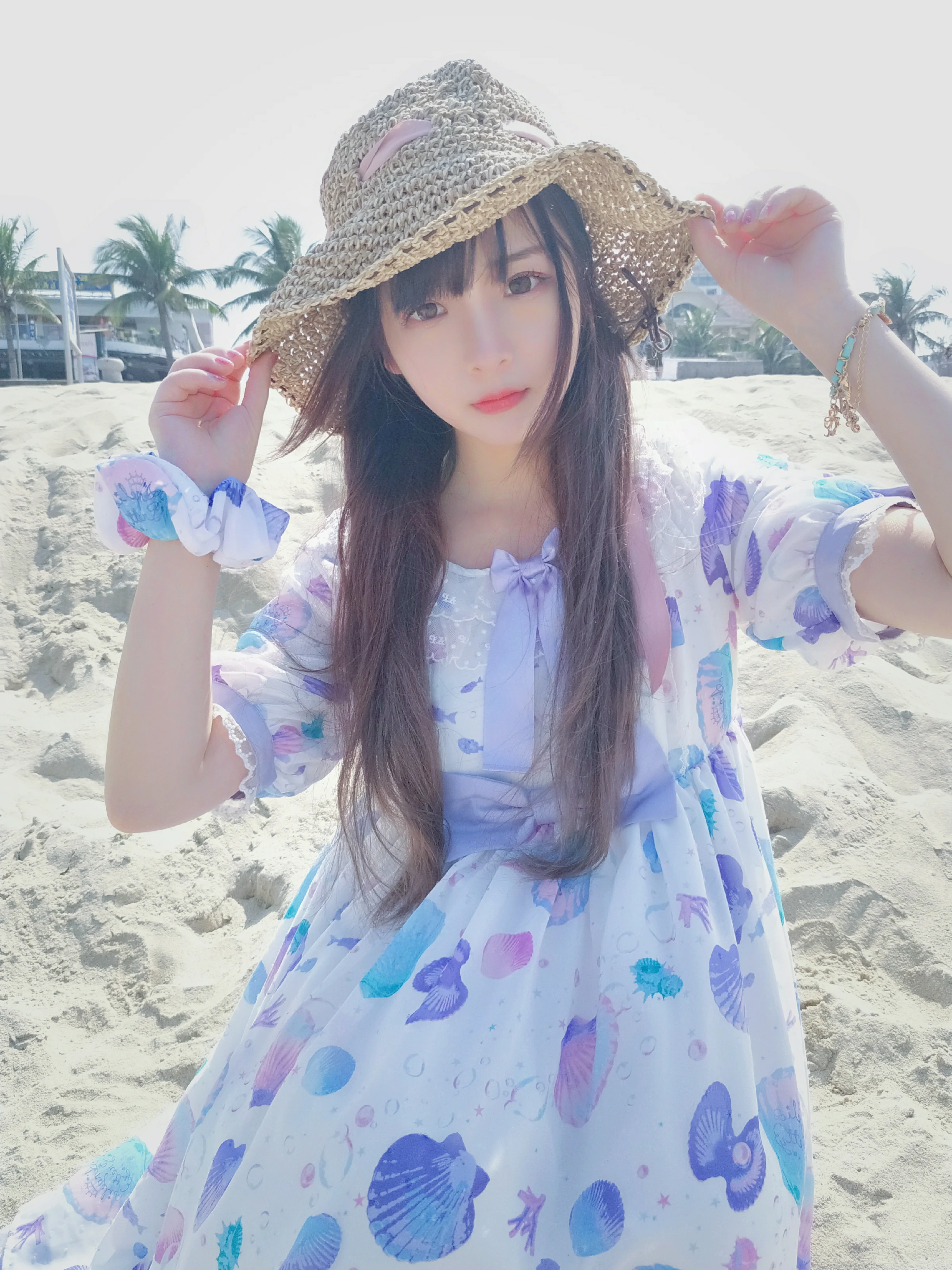 清纯少女 古川kagura 蓝色连身裙之沙滩写真,_20190208_072844