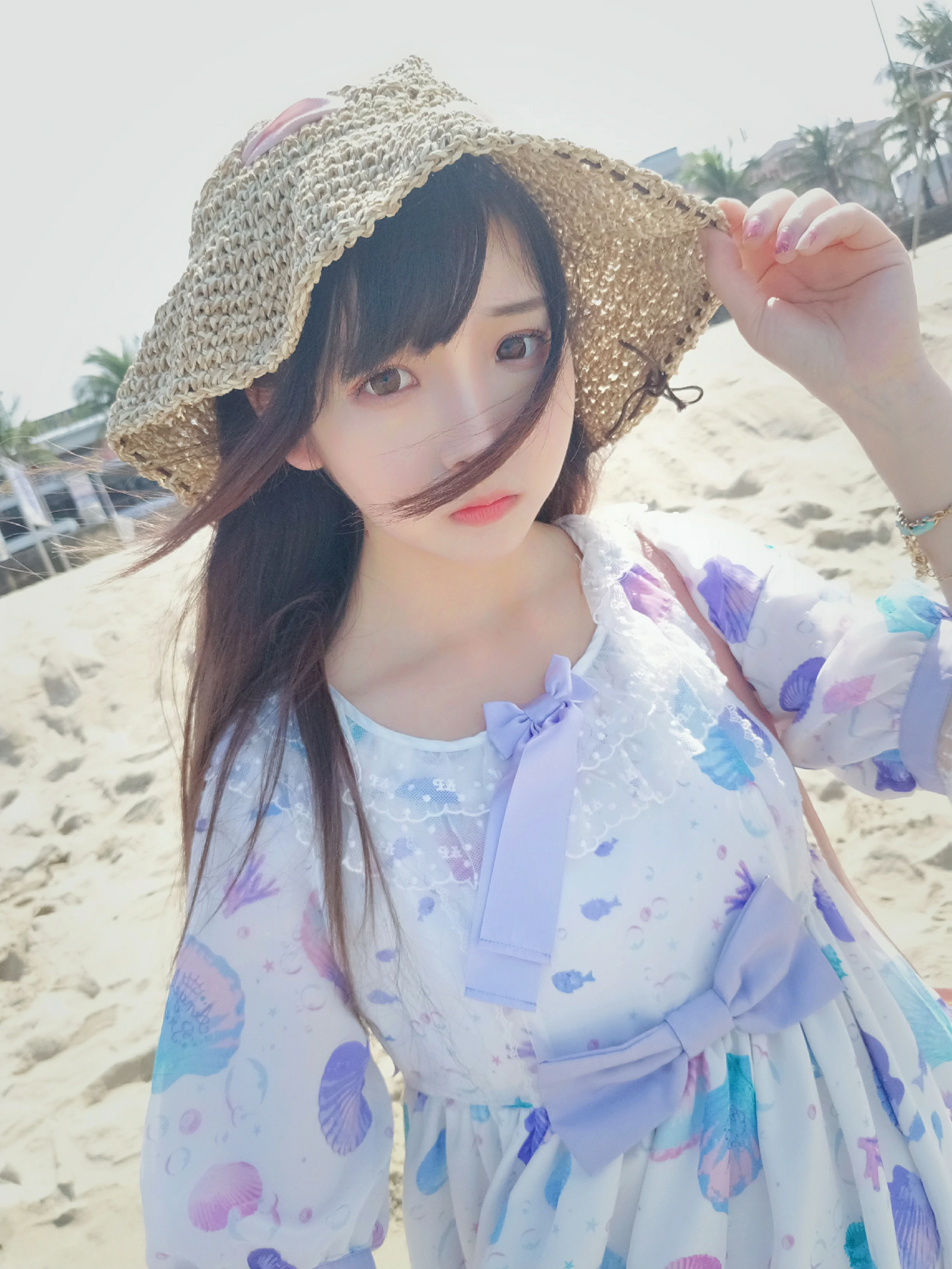 清纯少女 古川kagura 蓝色连身裙之沙滩写真,_20190208_073641