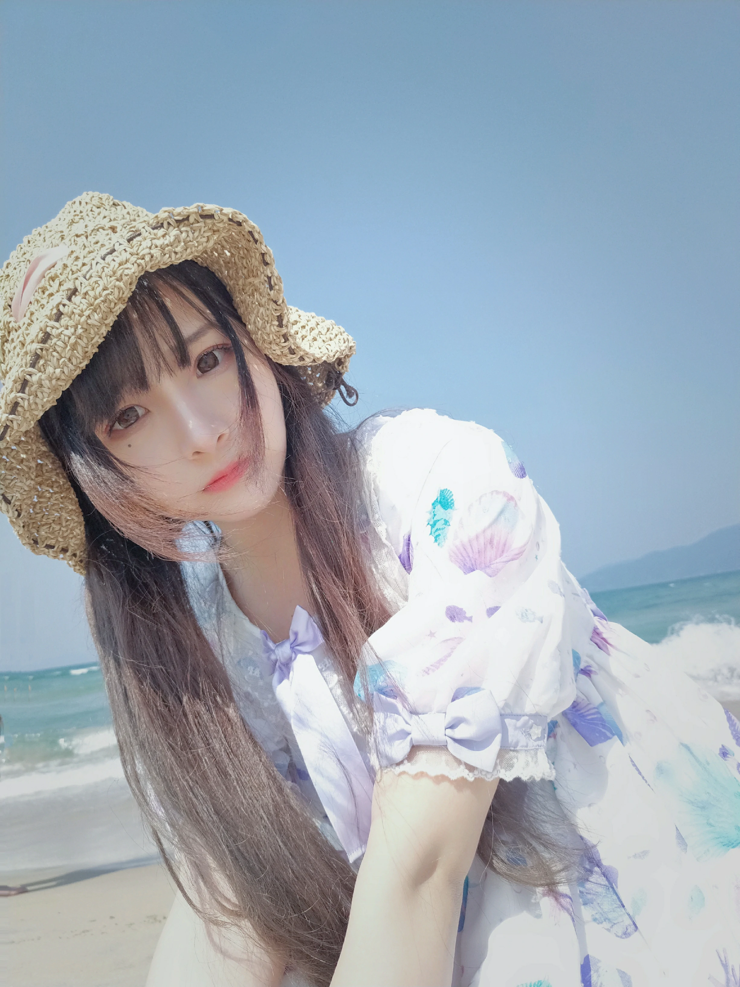 清纯少女 古川kagura 蓝色连身裙之沙滩写真,_20190210_191953
