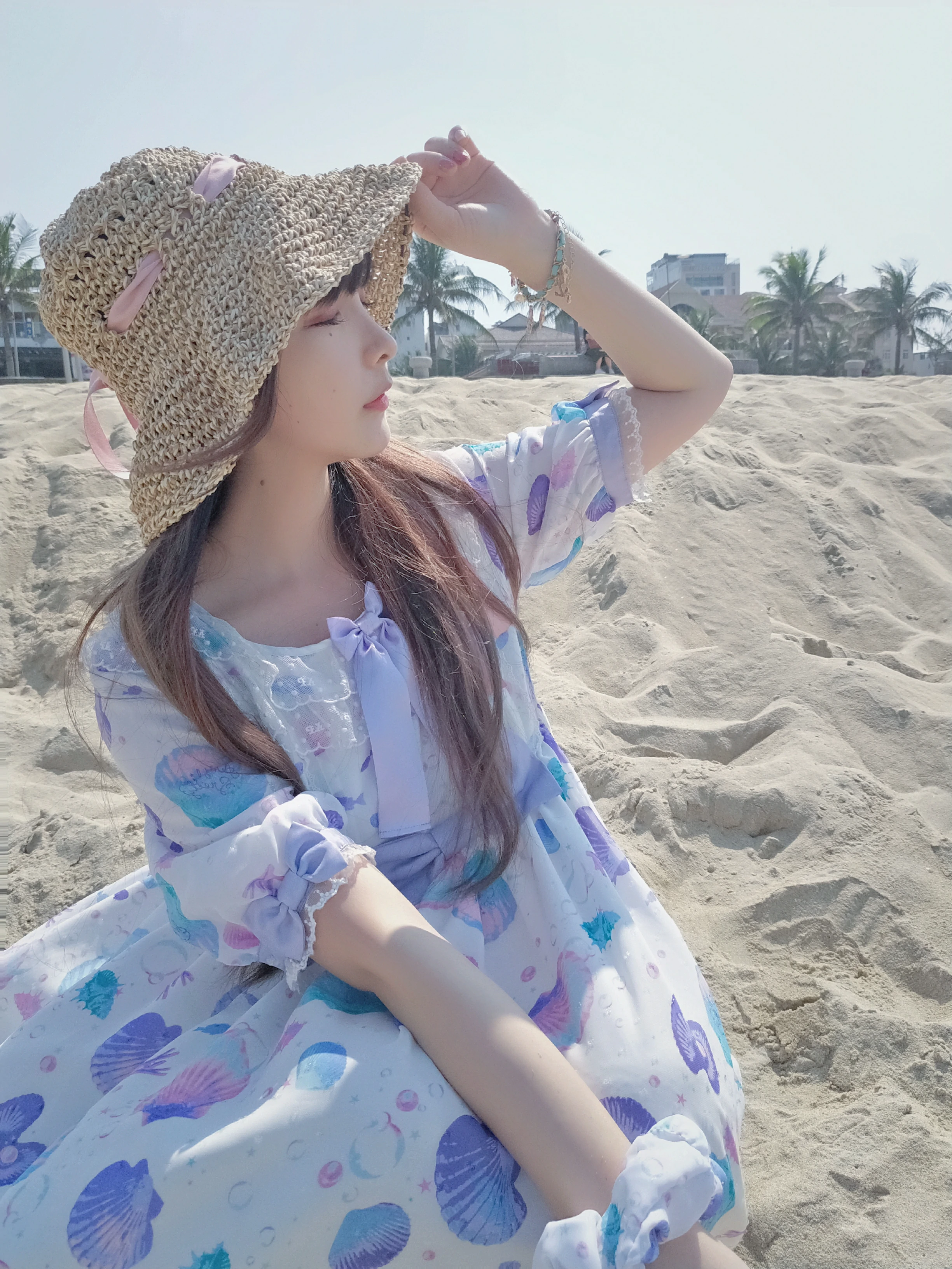 清纯少女 古川kagura 蓝色连身裙之沙滩写真,_20190207_175114