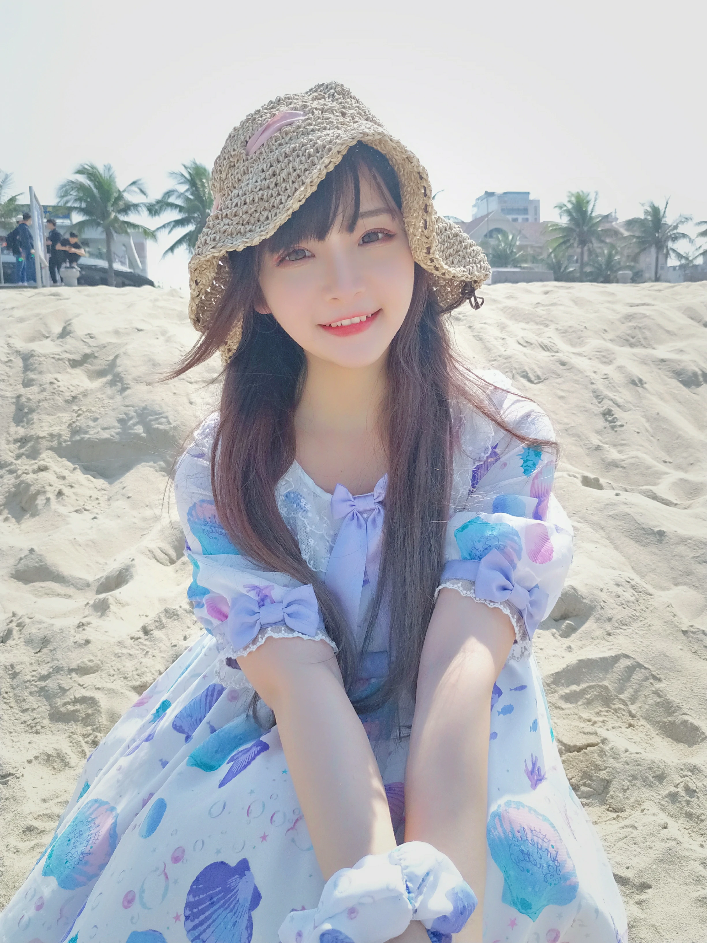 清纯少女 古川kagura 蓝色连身裙之沙滩写真,_20190208_072252