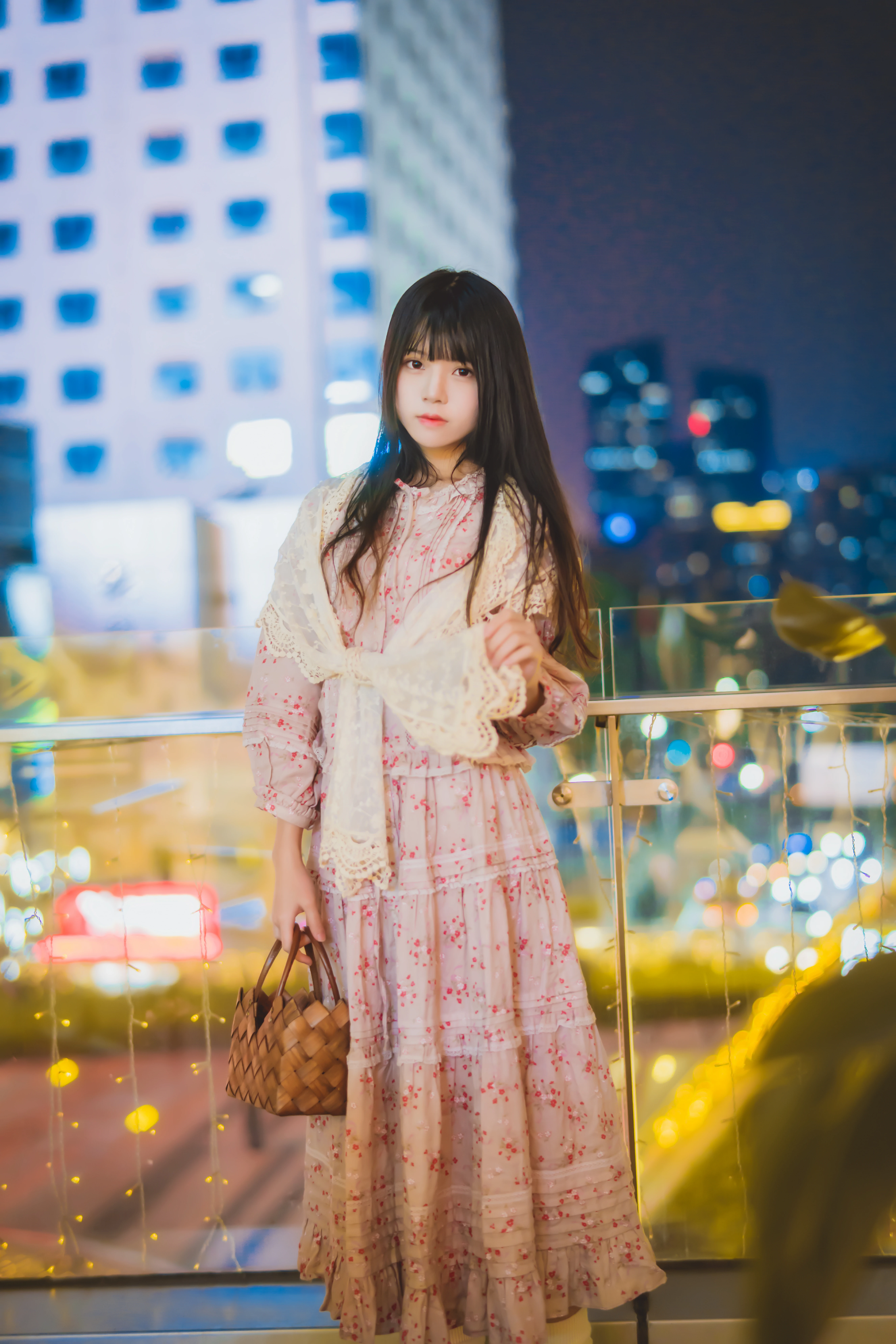 清纯少女小萝莉 桜桃喵 粉色连身裙与蓝色和服私房写真,0011