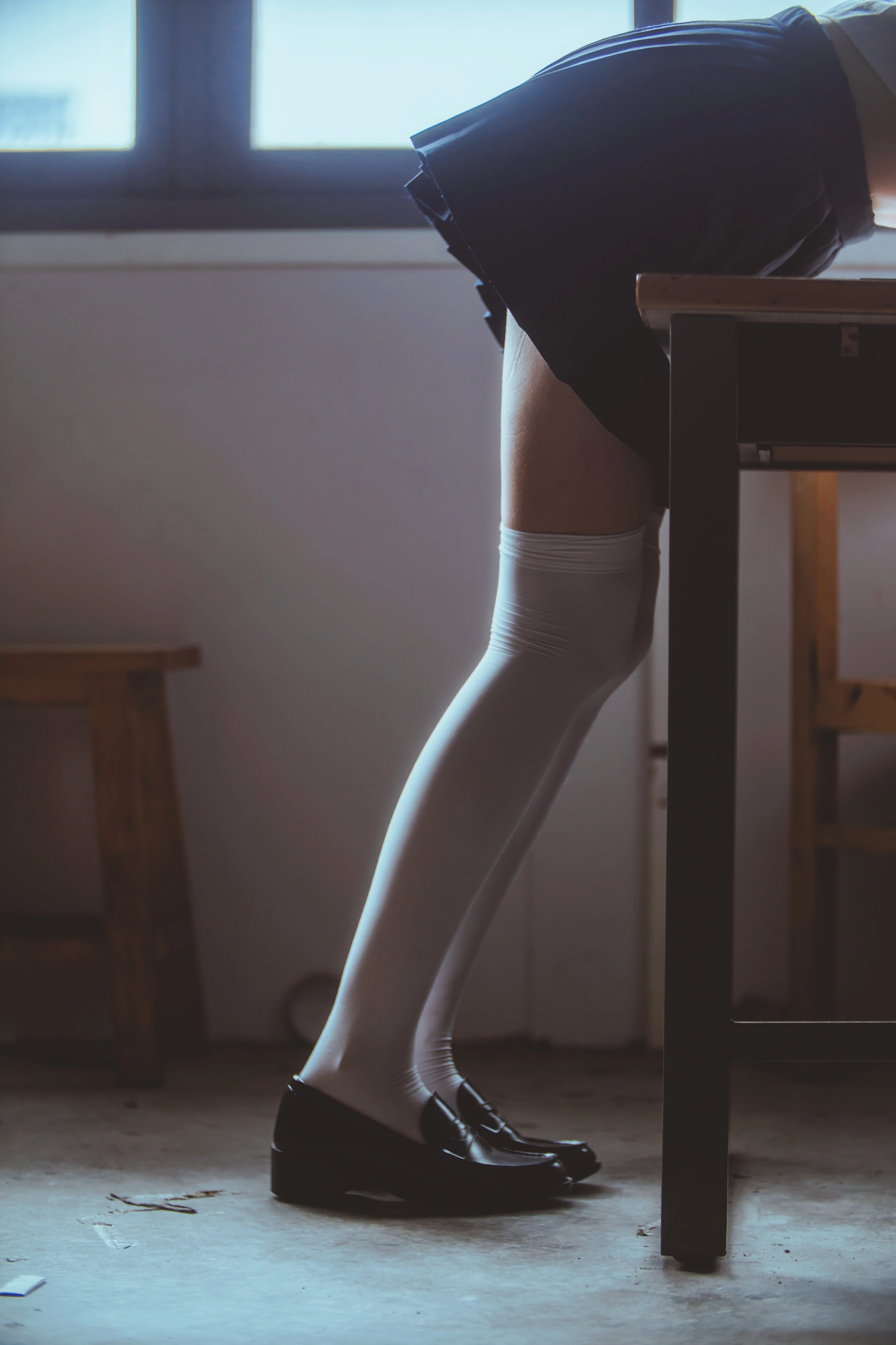 清纯少女小萝莉 桜桃喵 白色JK制服与蓝色短裙加白色丝袜美腿私房写真集,025